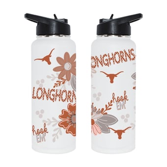 The Memory Company Texas Longhorns 34oz. Flowers Stainless Steel Quencher Bottle