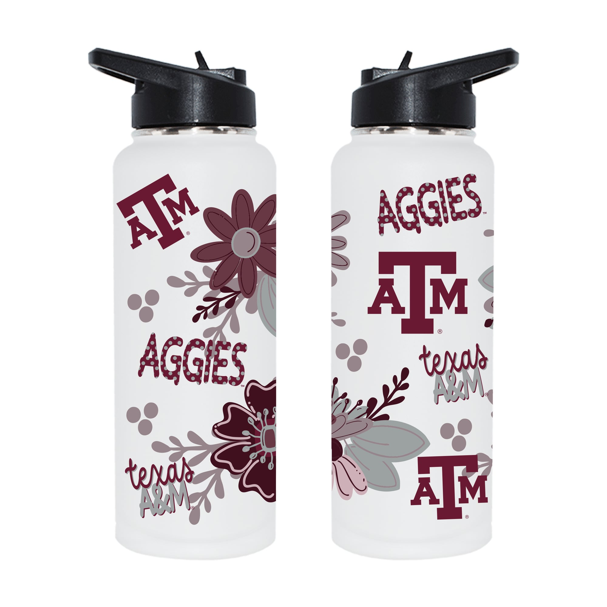 The Memory Company Texas A&M Aggies 34oz. Flowers Stainless Steel Quencher Bottle