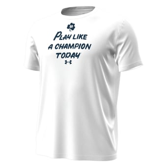 Men's Under Armour White Notre Dame Fighting Irish PLACT Tech Stretch T-Shirt