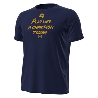 Men's Under Armour Navy Notre Dame Fighting Irish PLACT Tech Stretch T-Shirt