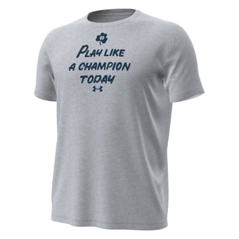 Men's Under Armour Gray Notre Dame Fighting Irish PLACT Tech Stretch T-Shirt