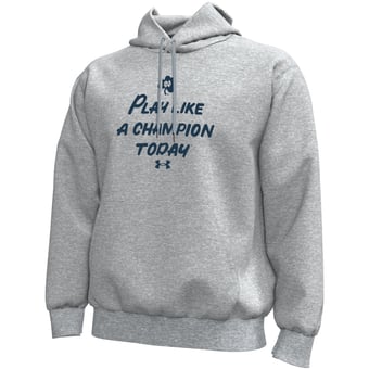 Men's Under Armour  Heather Gray Notre Dame Fighting Irish Core Icon Fleece Pullover Hoodie