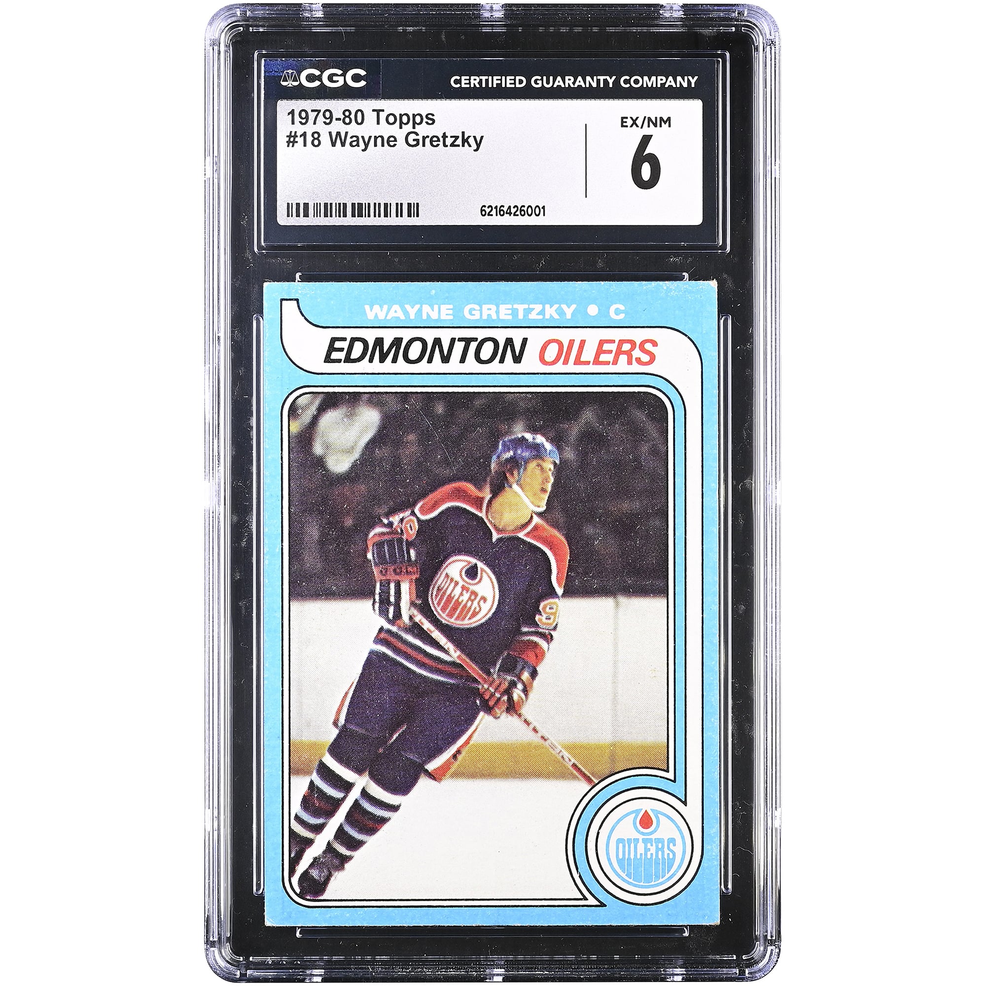 Wayne Gretzky Edmonton Oilers 1979-80 Topps #18 CGC Authenticated 6 Rookie Card. rookie card picture