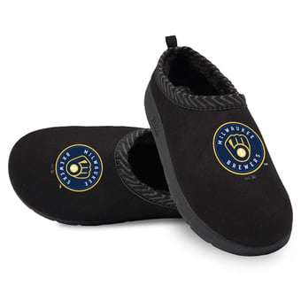 Unisex ISlide Black Milwaukee Brewers Primary Logo Mission Slippers