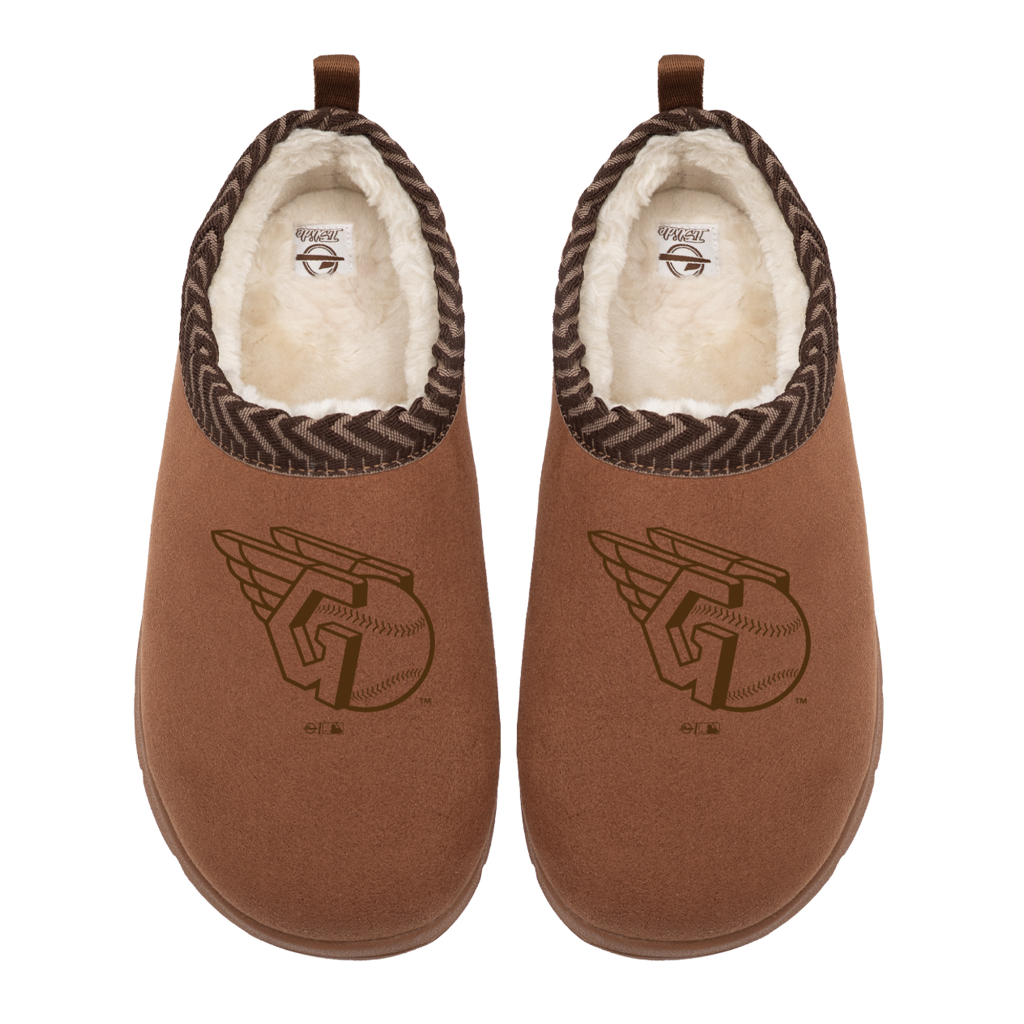 Unisex ISlide Tan Cleveland Guardians Tonal Logo Mission Slippers