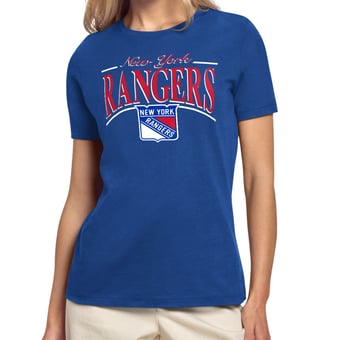 Women's Starter Royal New York Rangers Arch Stripe T-Shirt