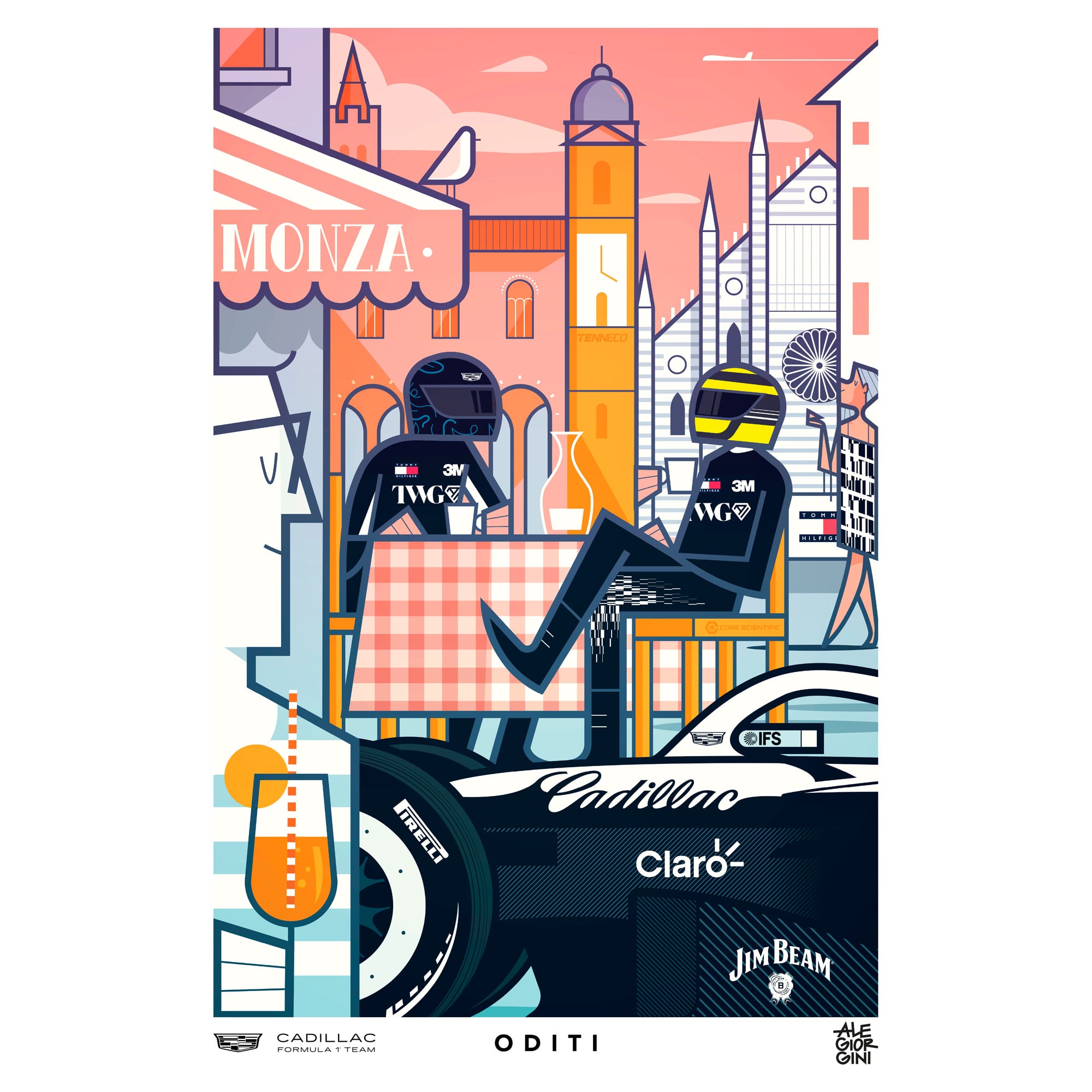 Cadillac F1 Team x ODITI 12" x 16" 2026 Italian Grand Prix Artwork Print