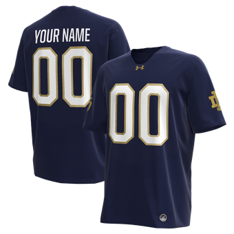 Men's Under Armour Navy Notre Dame Fighting Irish Replica Custom Football Jersey