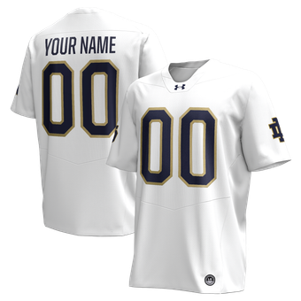Men's Under Armour White Notre Dame Fighting Irish Replica Custom Football Jersey