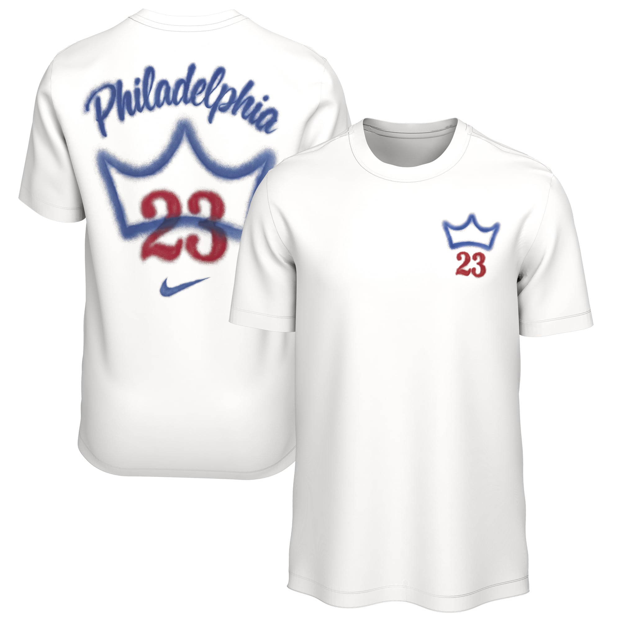 Nike Men's LeBron James White Philadelphia 76ers T-Shirt - White