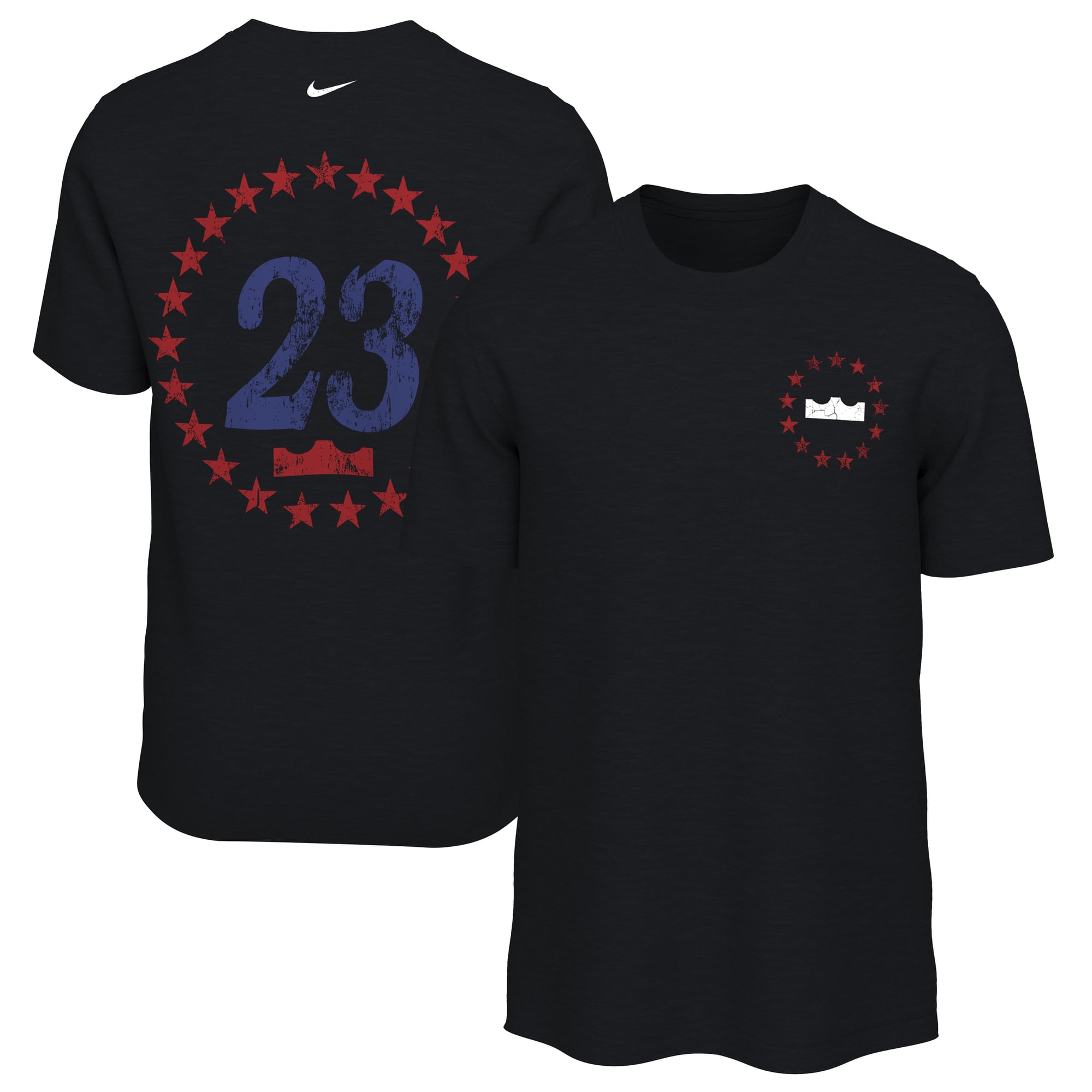 Nike Men's LeBron James Black Philadelphia 76ers T-Shirt - Black