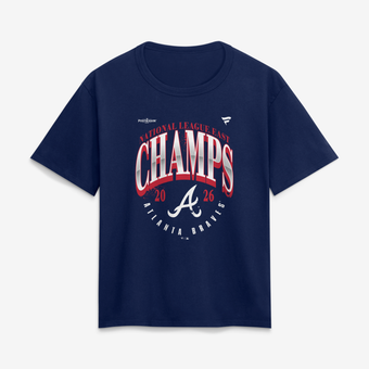 Women's Navy Atlanta Braves 2026 NL East Division Champions T-Shirt