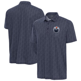Men's Antigua Navy Edmonton Oilers Vigorous Polo