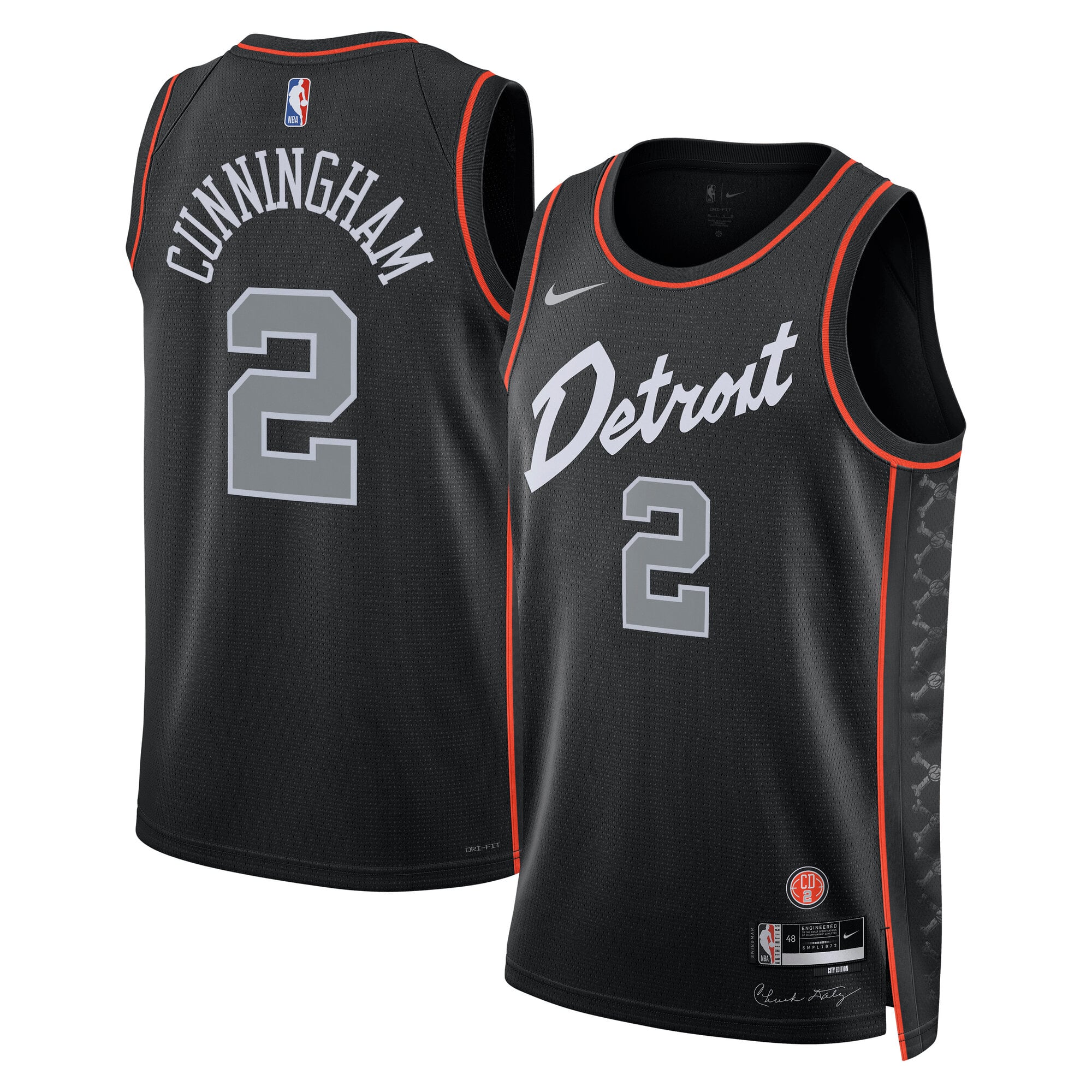 Camiseta Nike City Edition Swingman de los Detroit Pistons, número 23 - Cade Cunningham - Unisex