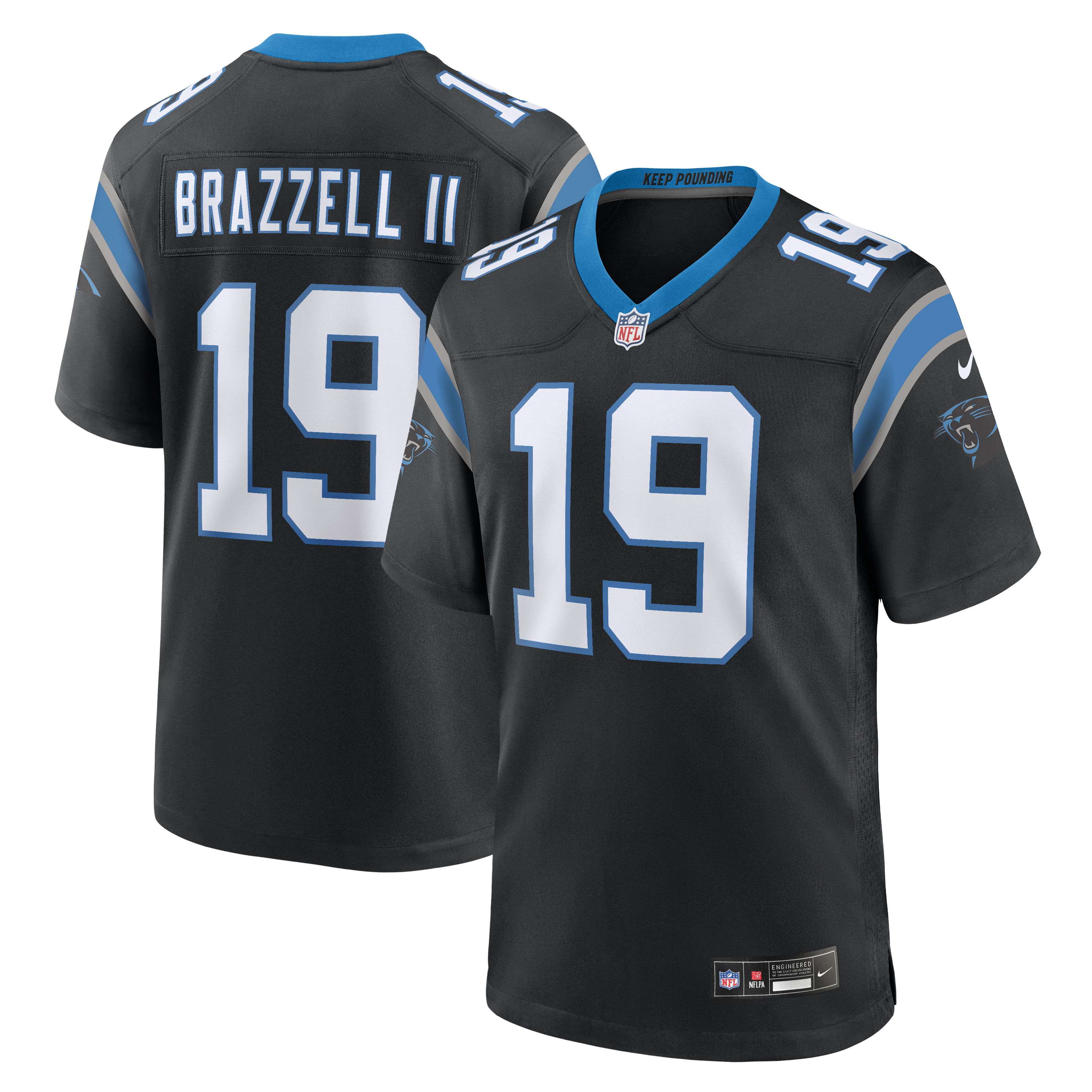 Men's Nike Chris Brazzell II Black Carolina Panthers Team Game Jersey