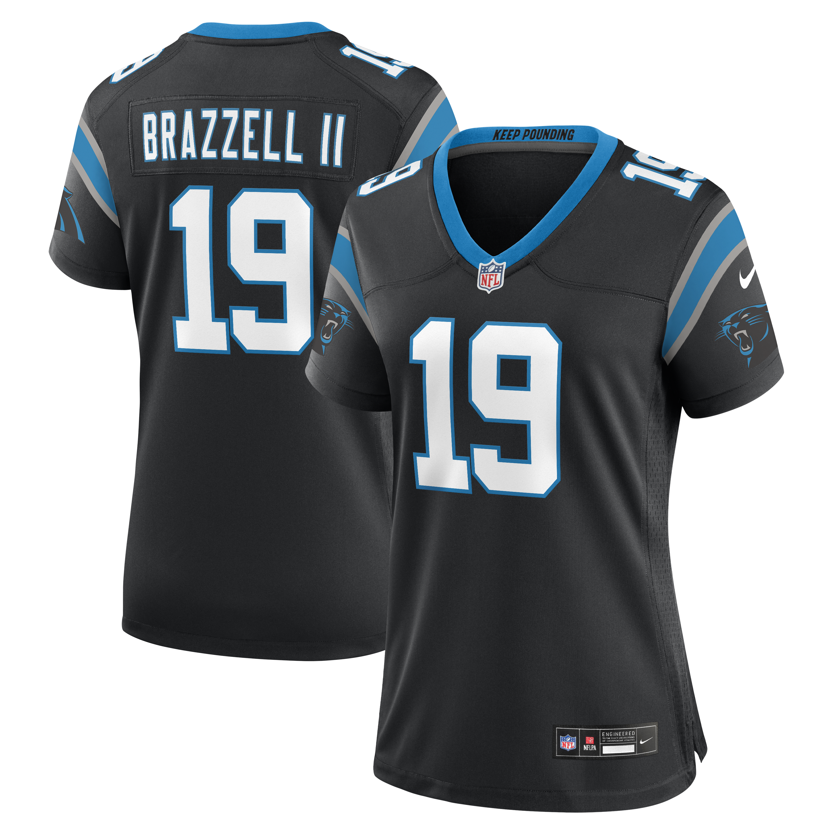 Women's Nike Chris Brazzell II Black Carolina Panthers Team Game Jersey