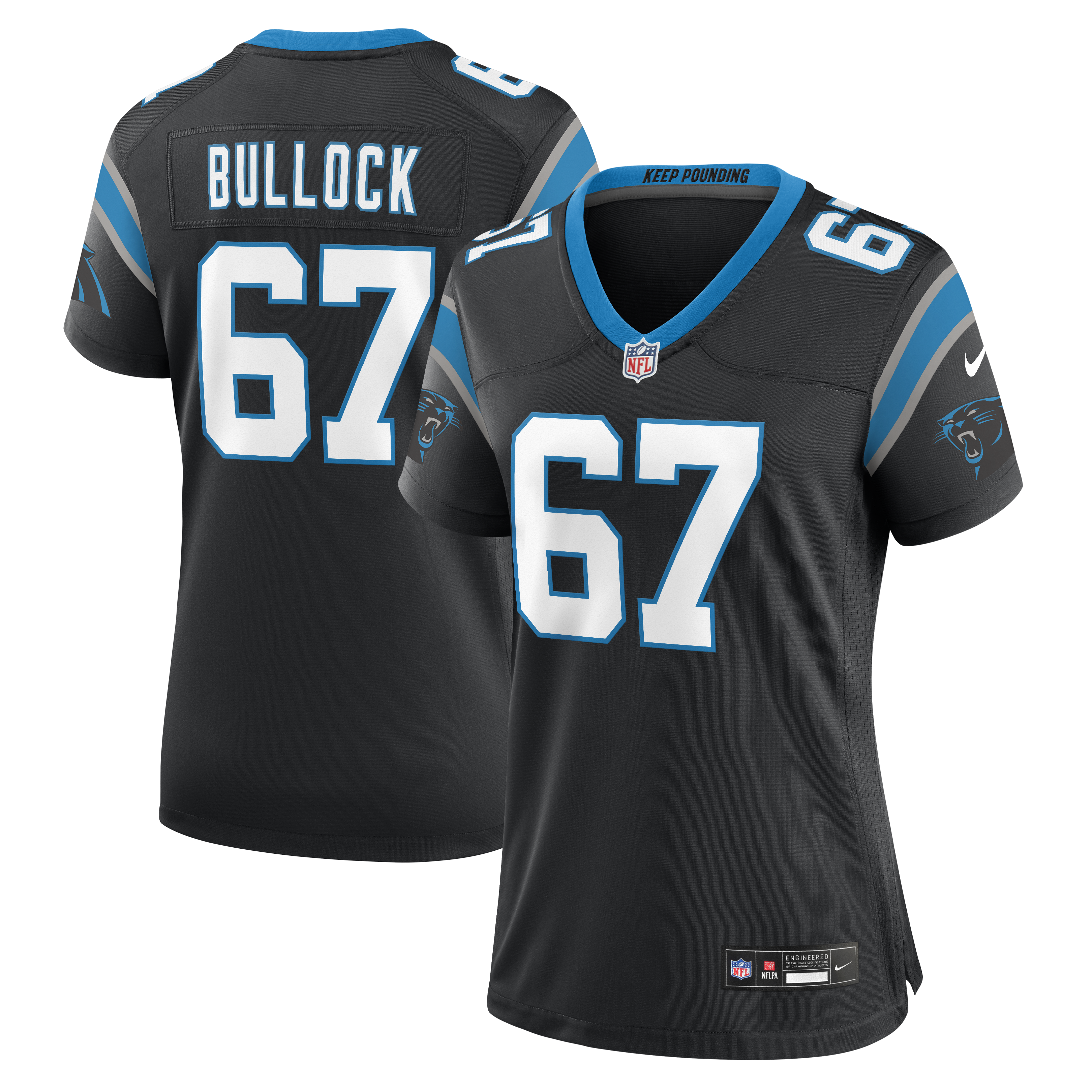 Women's Nike Corey Bullock Black Carolina Panthers Team Game Jersey