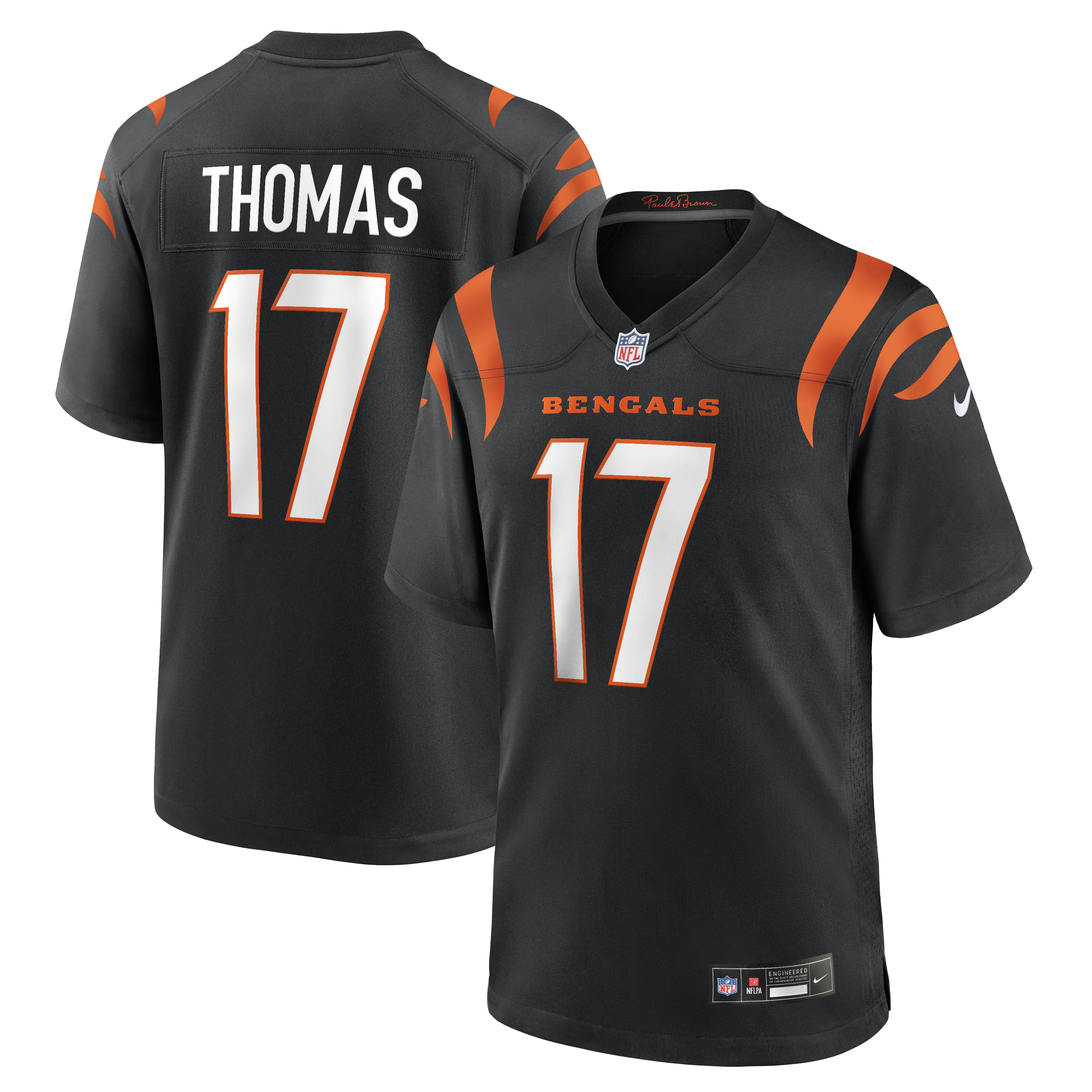 Men's Nike Noah Thomas Black Cincinnati Bengals Team Game Jersey