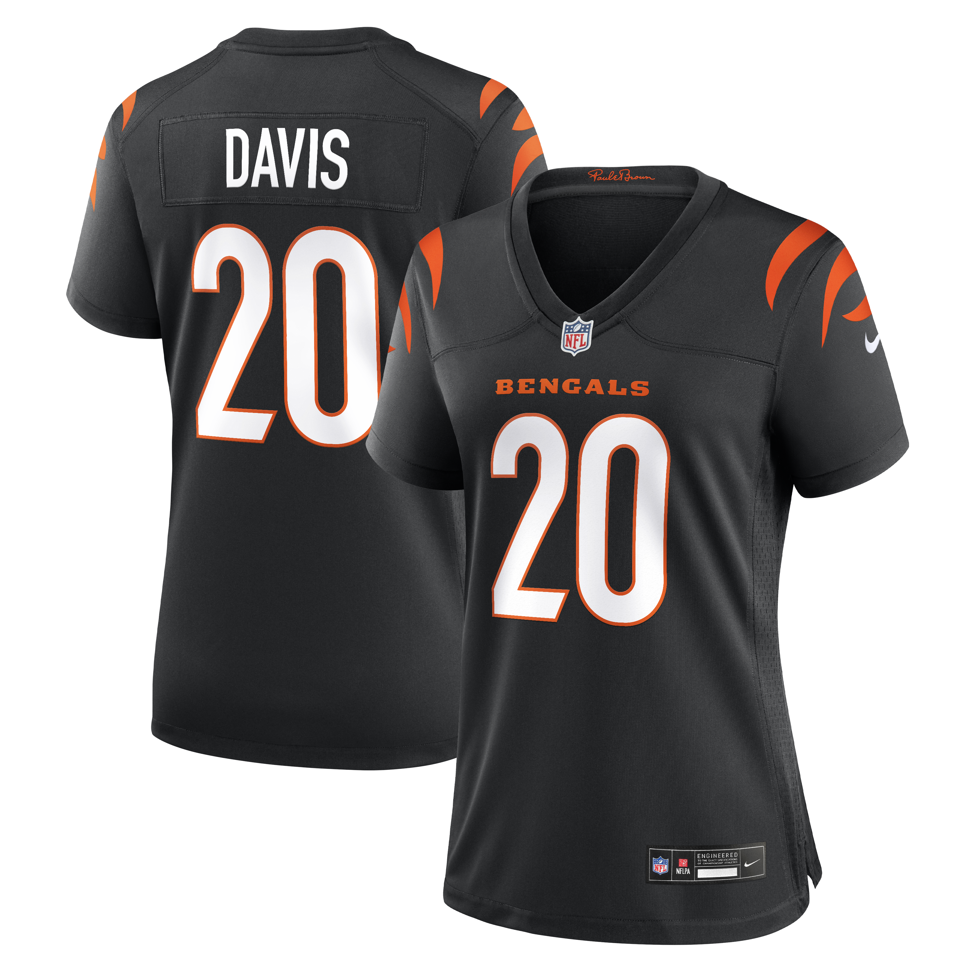 Women's Nike Tacario Davis Black Cincinnati Bengals Team Game Jersey