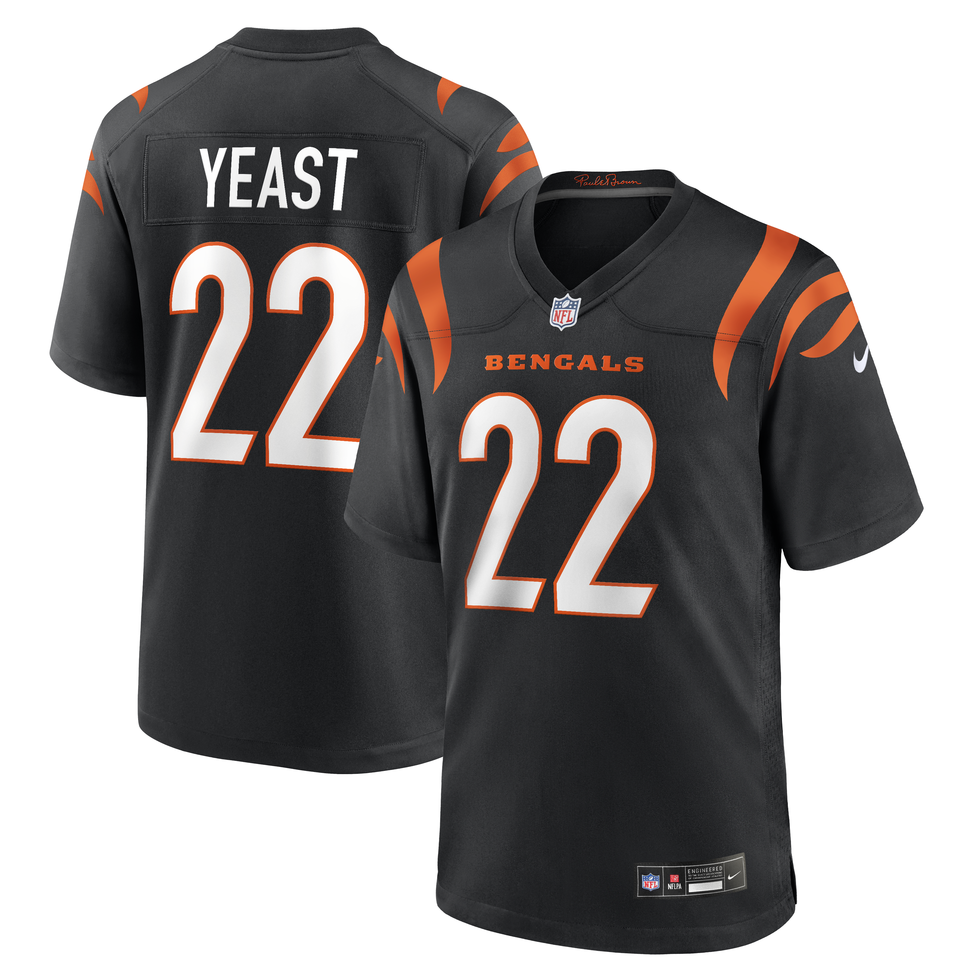 Men's Nike Russ Yeast Black Cincinnati Bengals Team Game Jersey