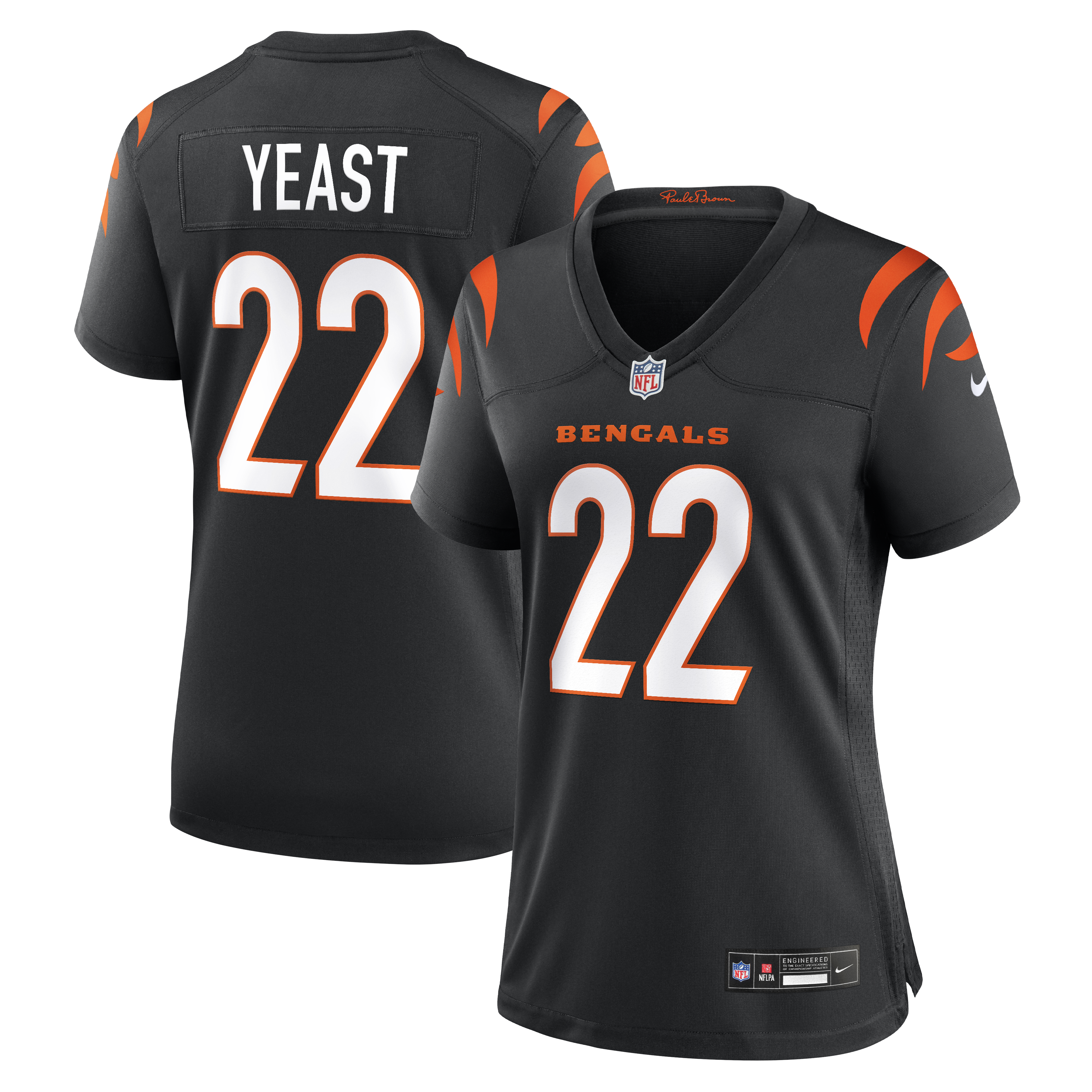 Women's Nike Russ Yeast Black Cincinnati Bengals Team Game Jersey