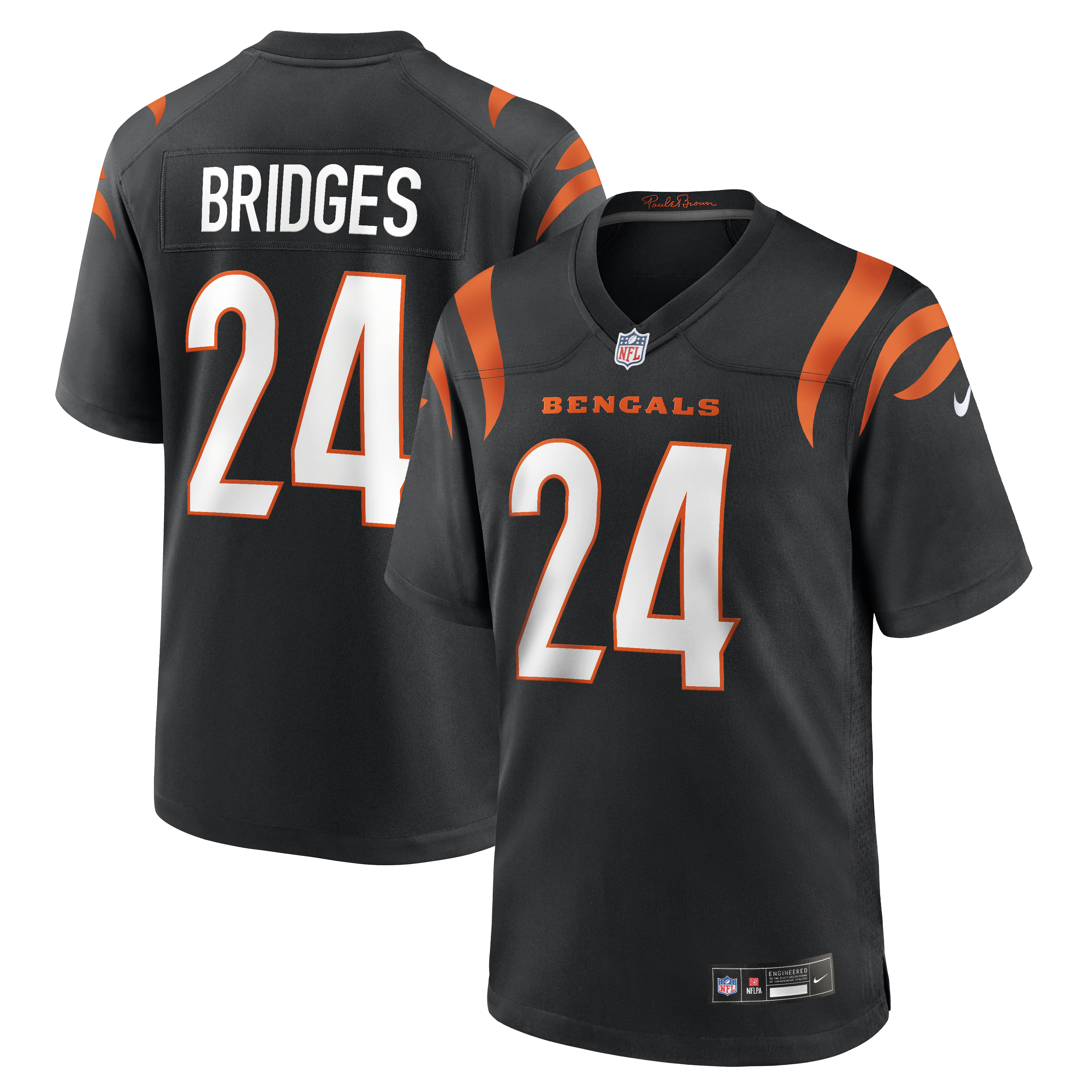 Men's Nike Trikweze Bridges Black Cincinnati Bengals Team Game Jersey