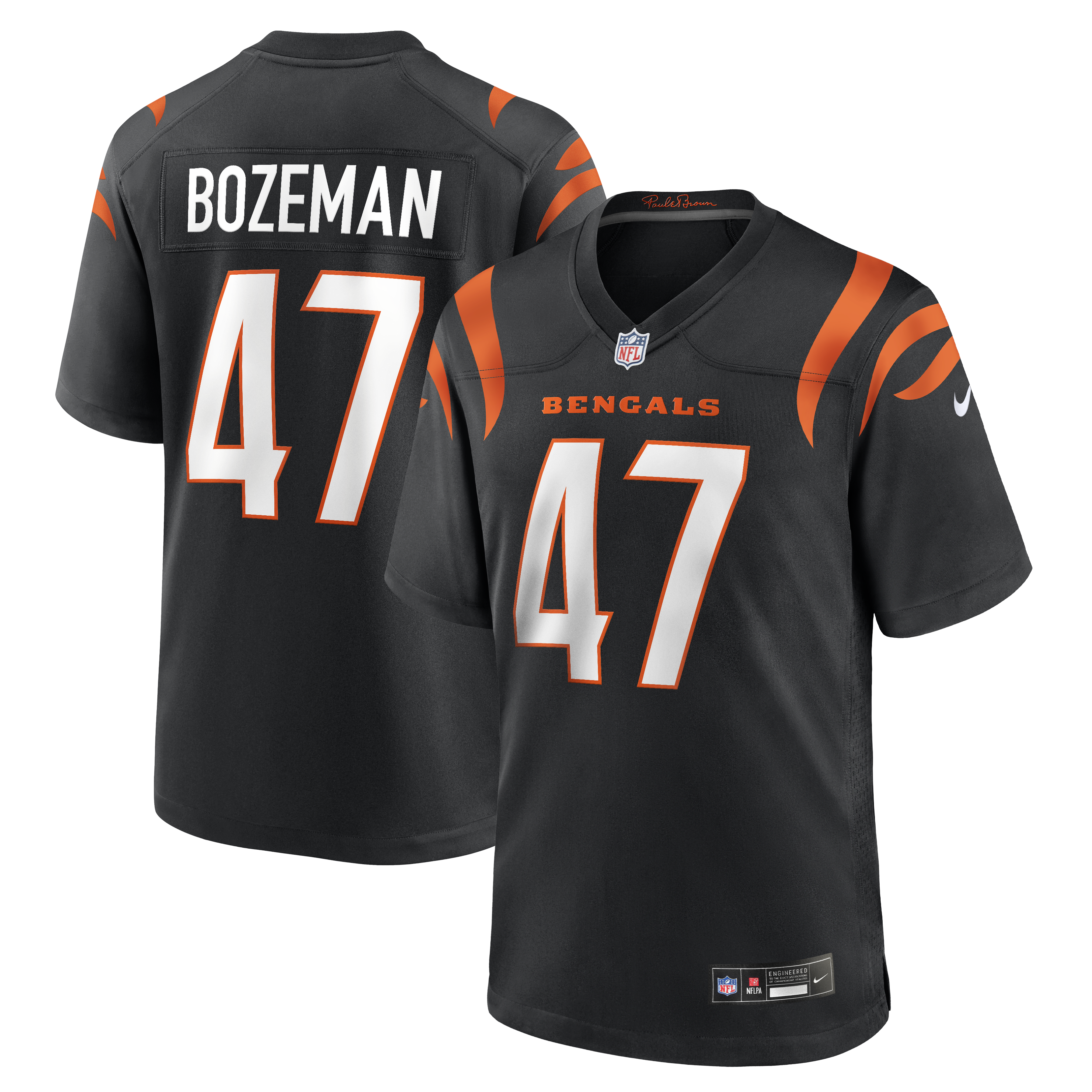 Men's Nike Swayze Bozeman Black Cincinnati Bengals Team Game Jersey