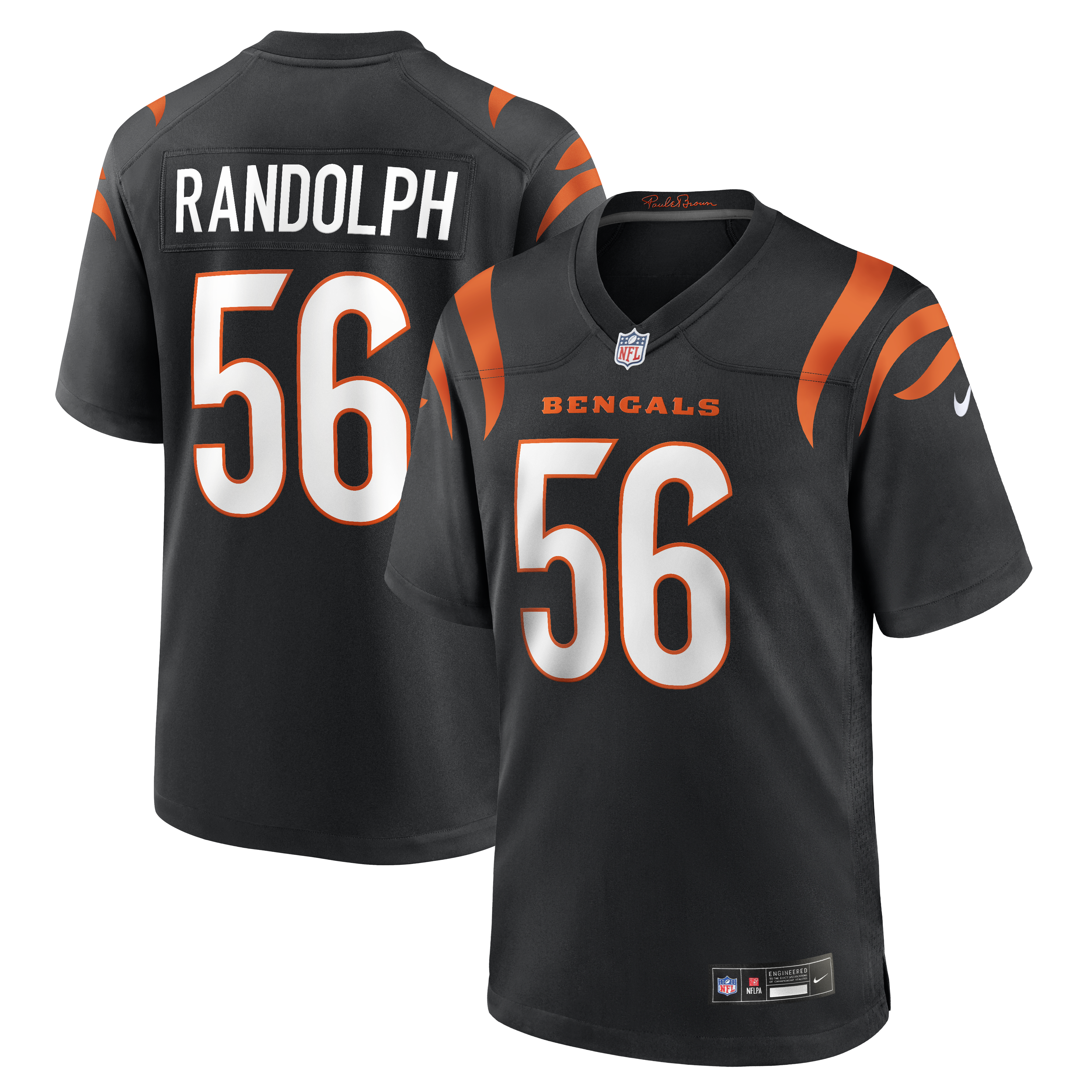 Men's Nike Garmon Randolph Black Cincinnati Bengals Team Game Jersey