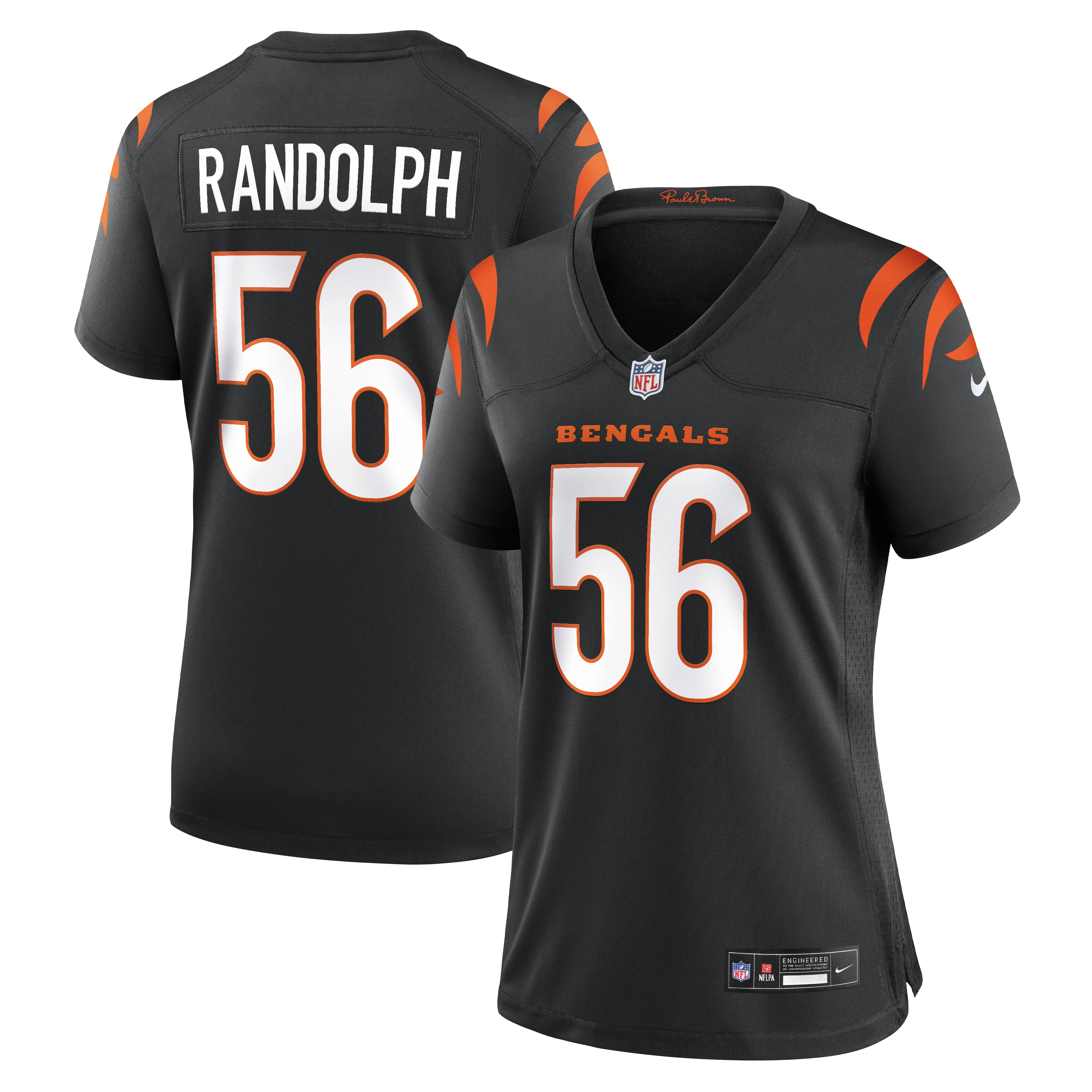 Women's Nike Garmon Randolph Black Cincinnati Bengals Team Game Jersey