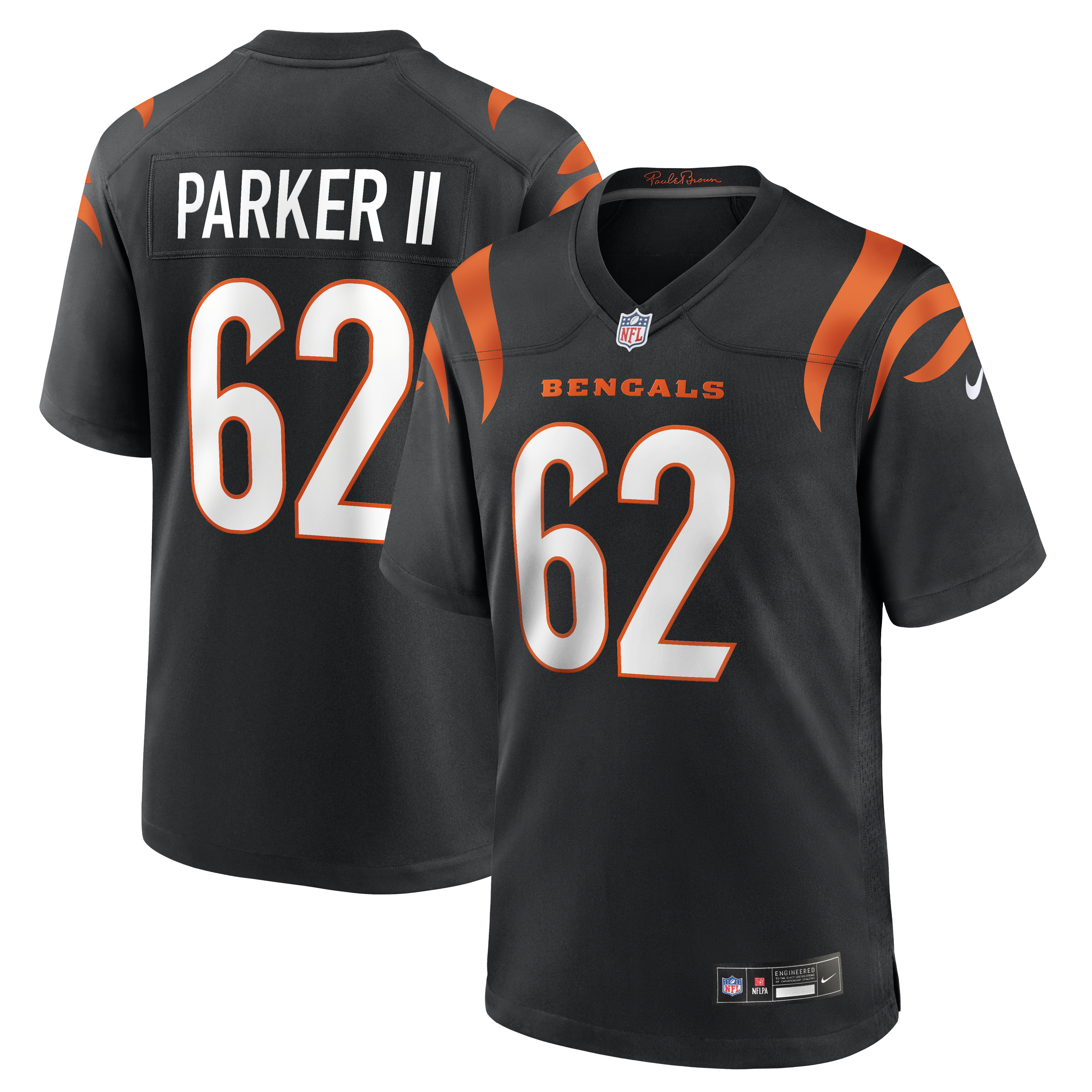 Men's Nike Brian Parker II Black Cincinnati Bengals Team Game Jersey