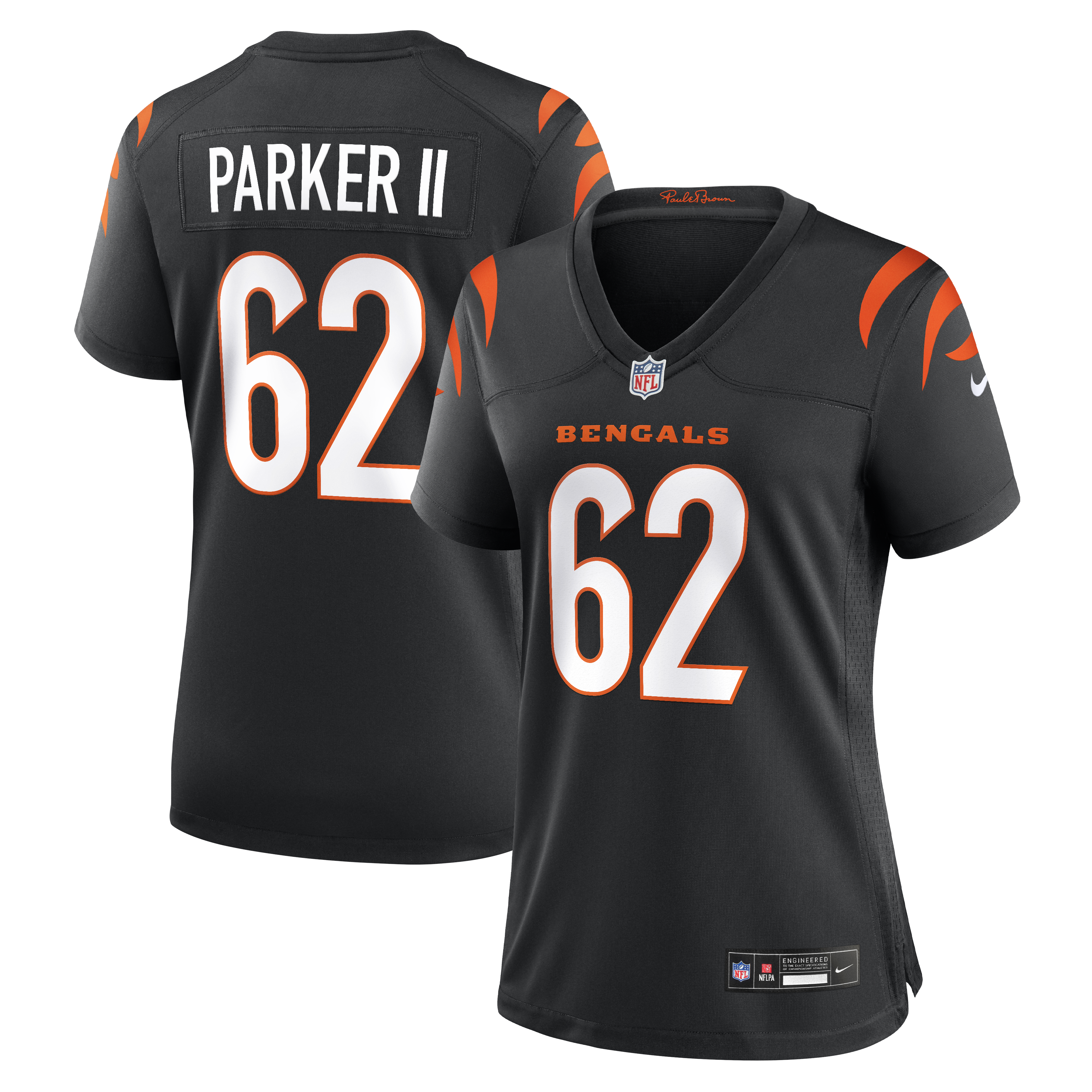 Women's Nike Brian Parker II Black Cincinnati Bengals Team Game Jersey