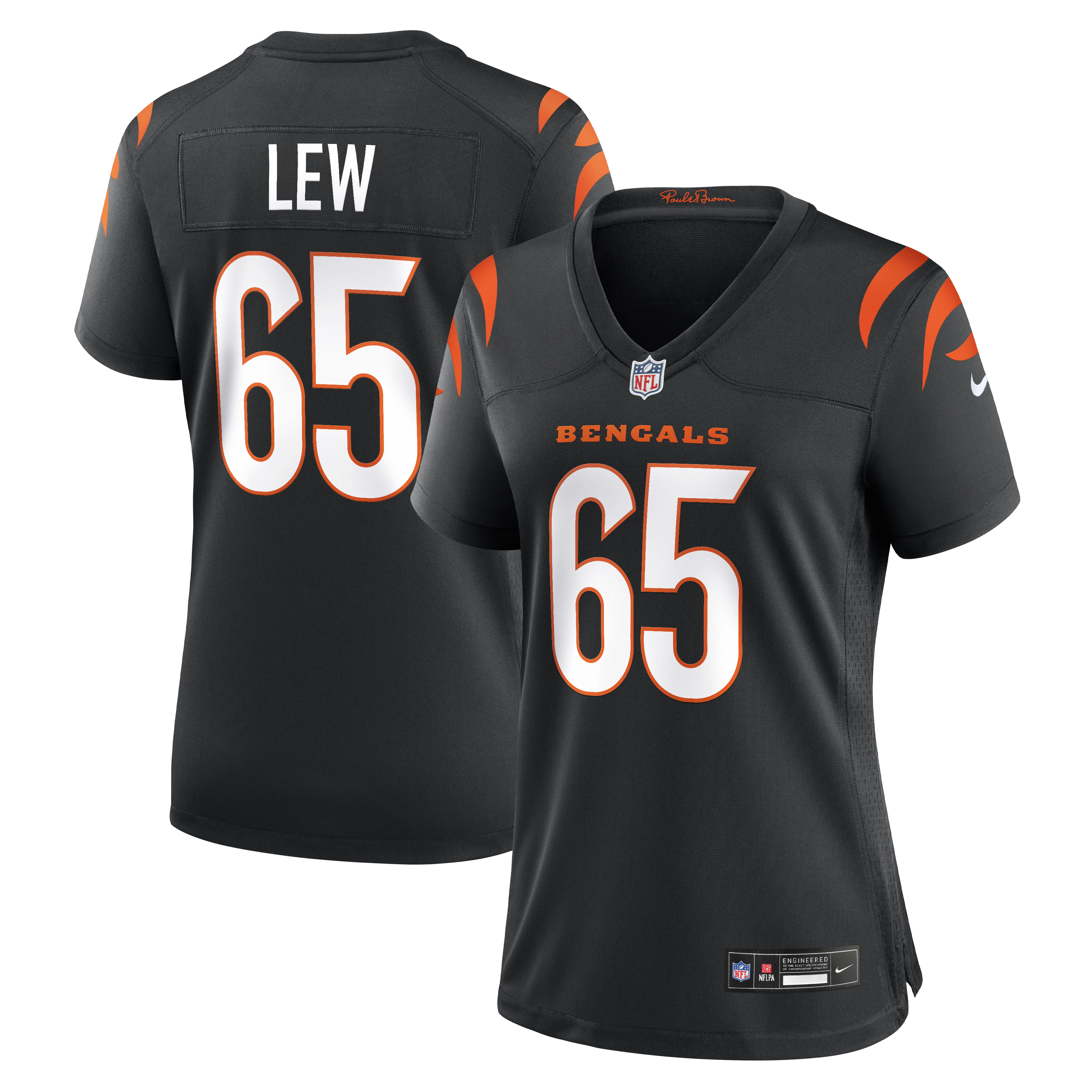 Women's Nike Connor Lew Black Cincinnati Bengals Team Game Jersey