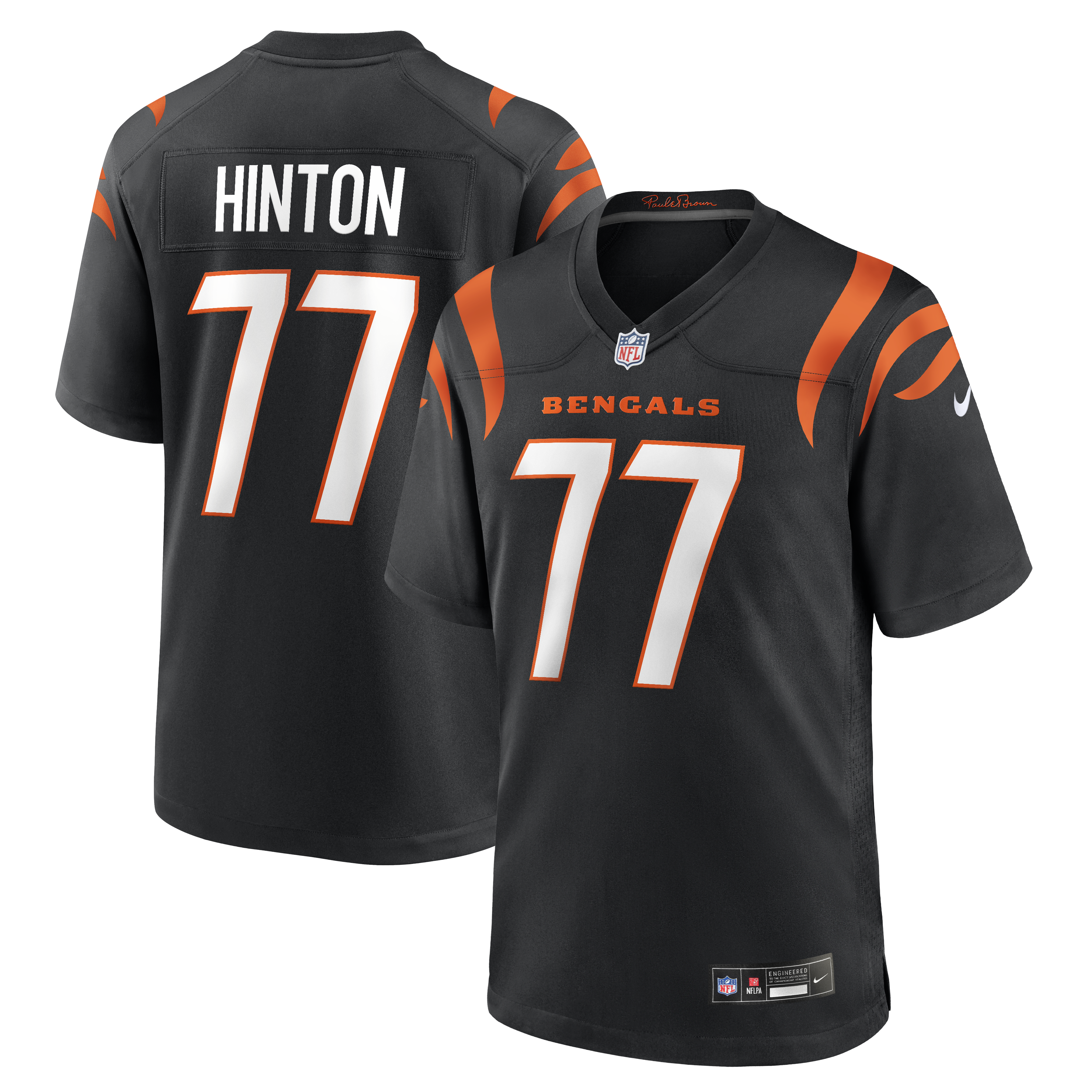 Men's Nike Myles Hinton Black Cincinnati Bengals Team Game Jersey