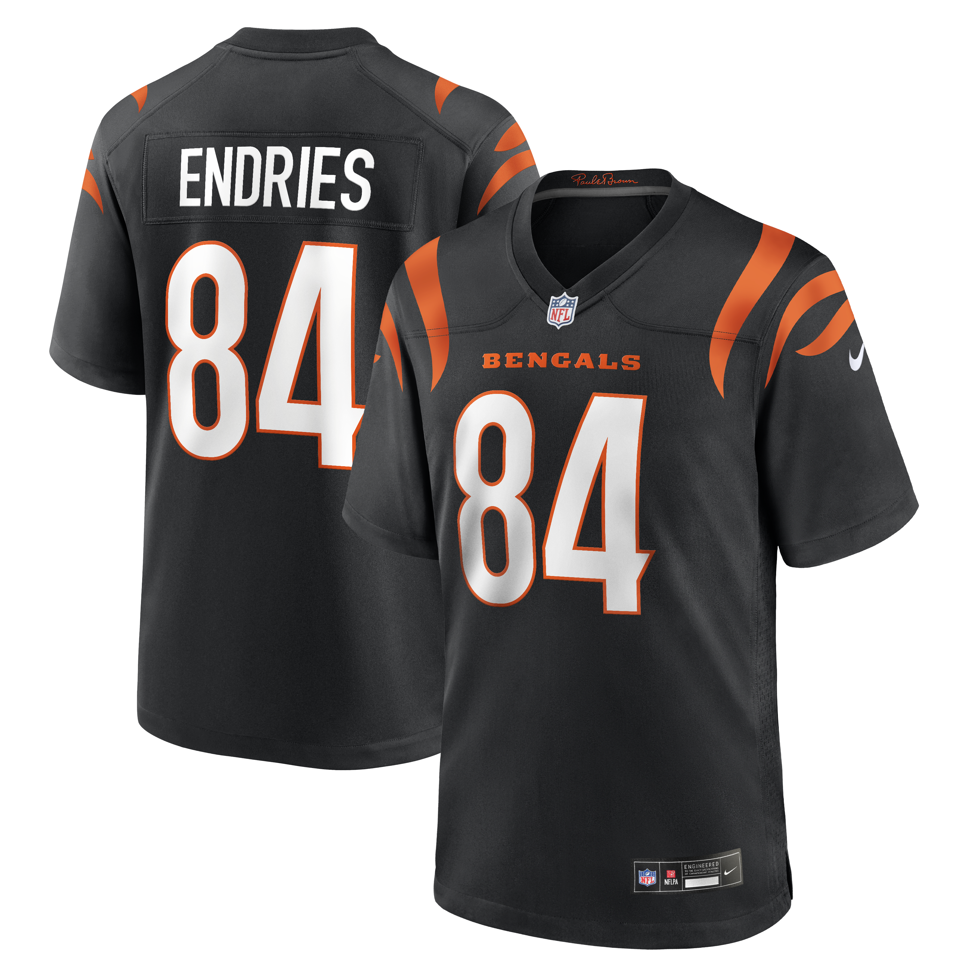 Men's Nike Jack Endries Black Cincinnati Bengals Team Game Jersey
