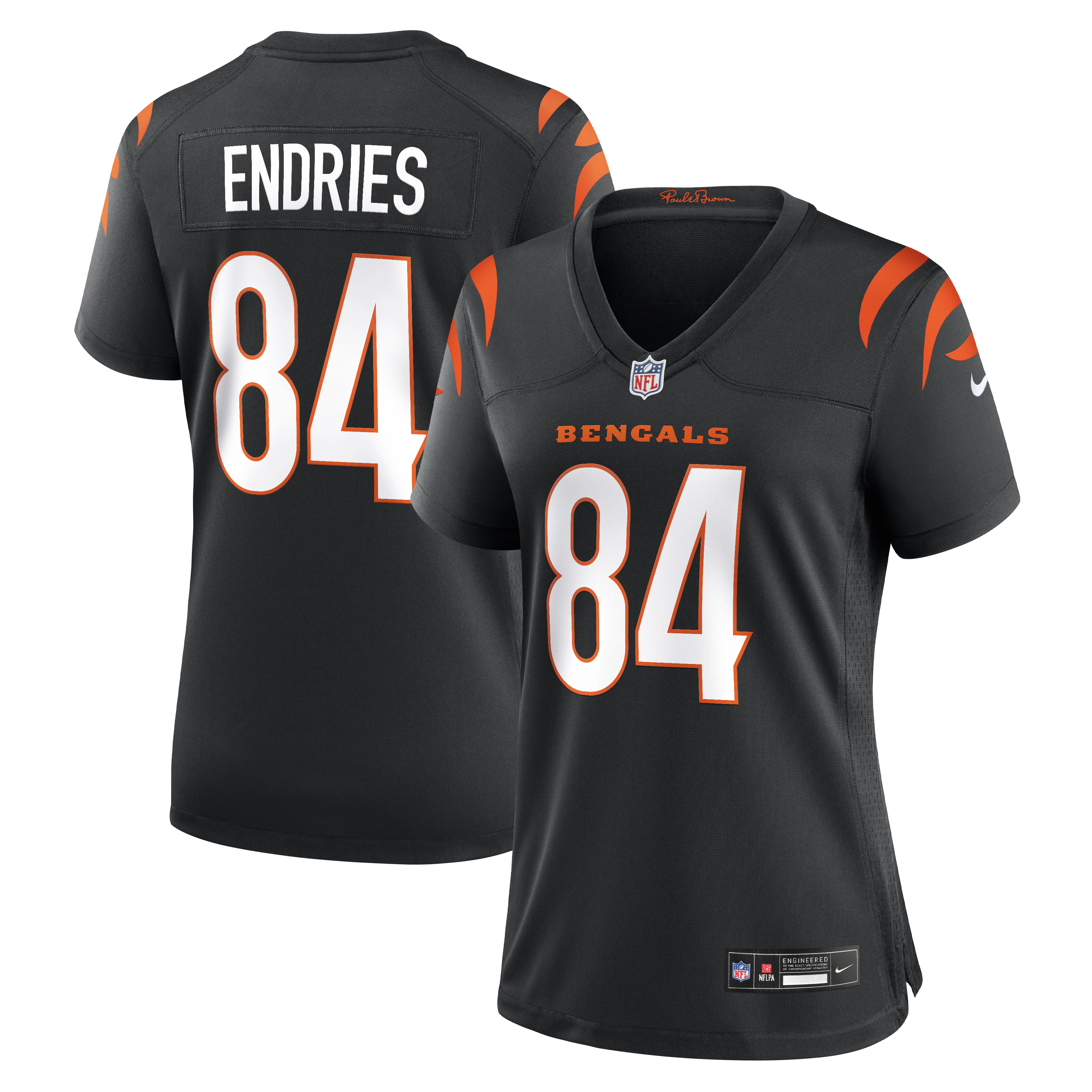 Women's Nike Jack Endries Black Cincinnati Bengals Team Game Jersey