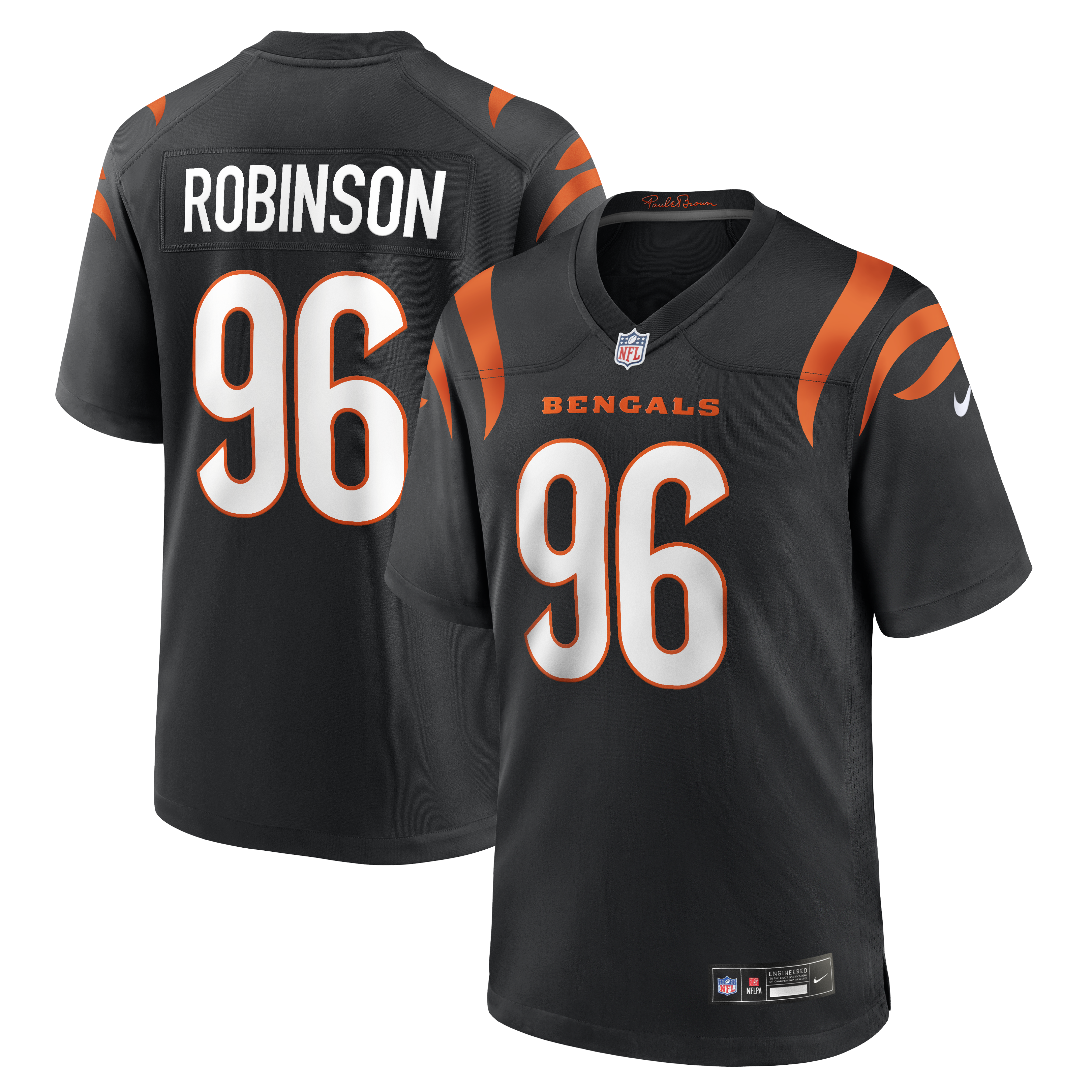 Men's Nike Landon Robinson Black Cincinnati Bengals Team Game Jersey