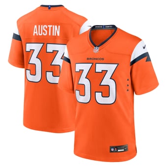 Men's Nike Brent Austin Orange Denver Broncos Team Game Jersey