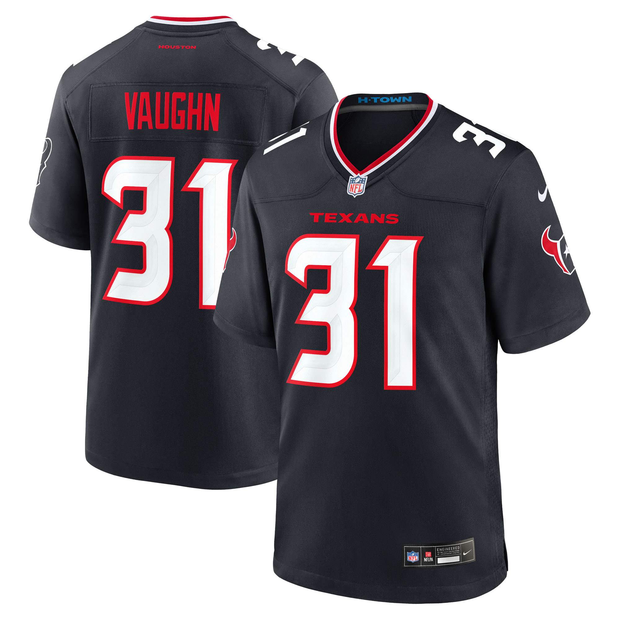 Men's Nike Deuce Vaughn Navy Houston Texans Team Game Jersey