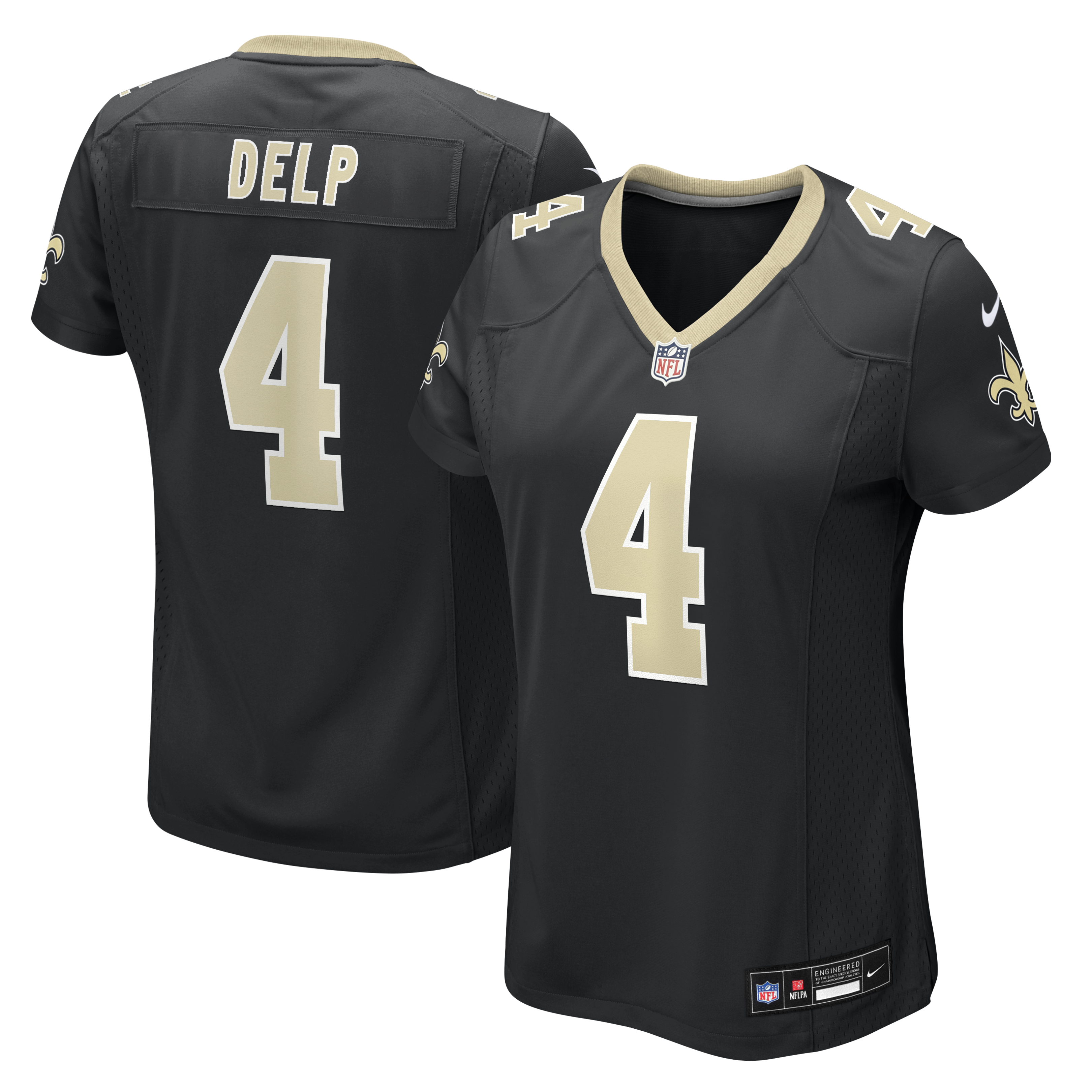 Women's Nike Oscar Delp Black New Orleans Saints Team Game Jersey