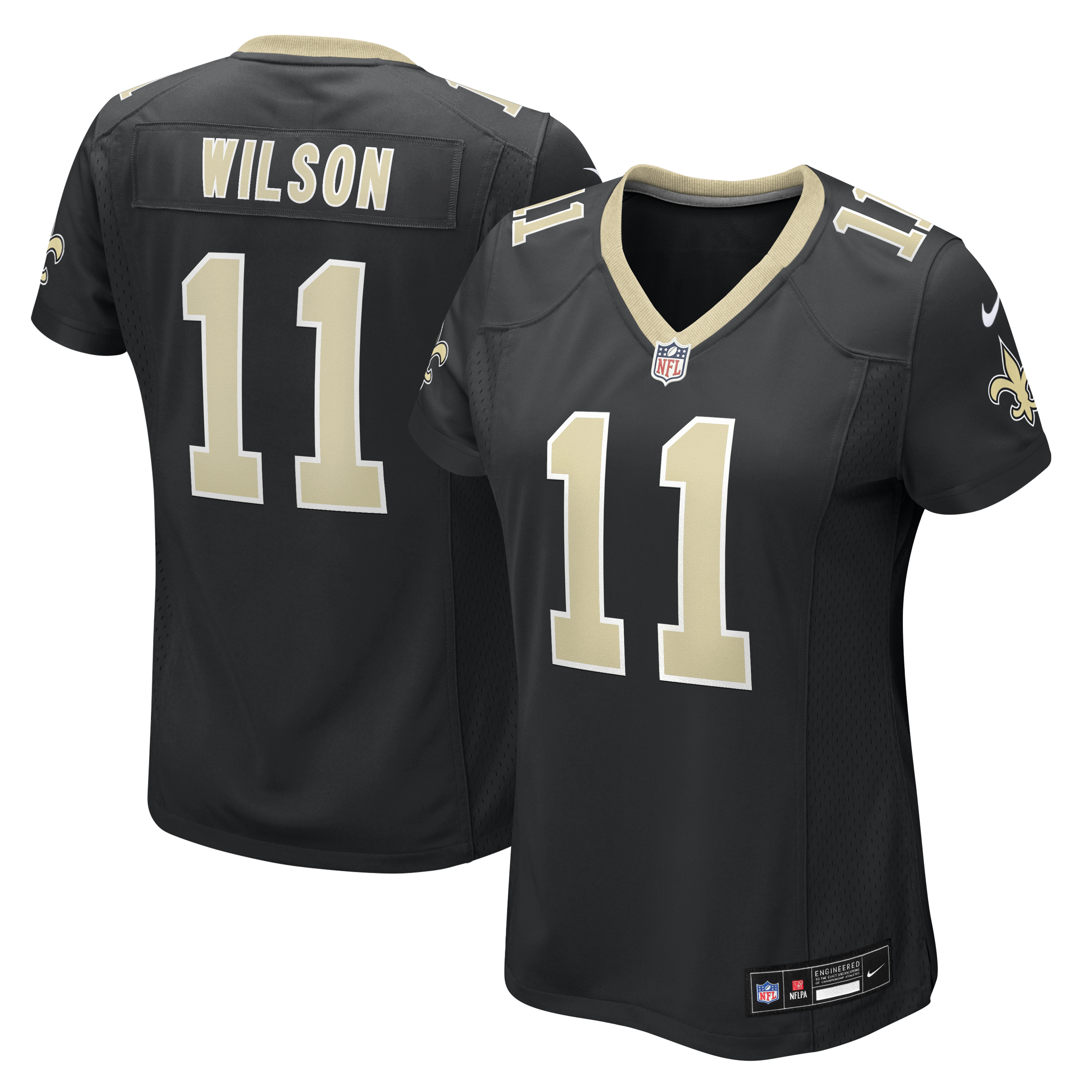 Women's Nike Zach Wilson Black New Orleans Saints Team Game Jersey