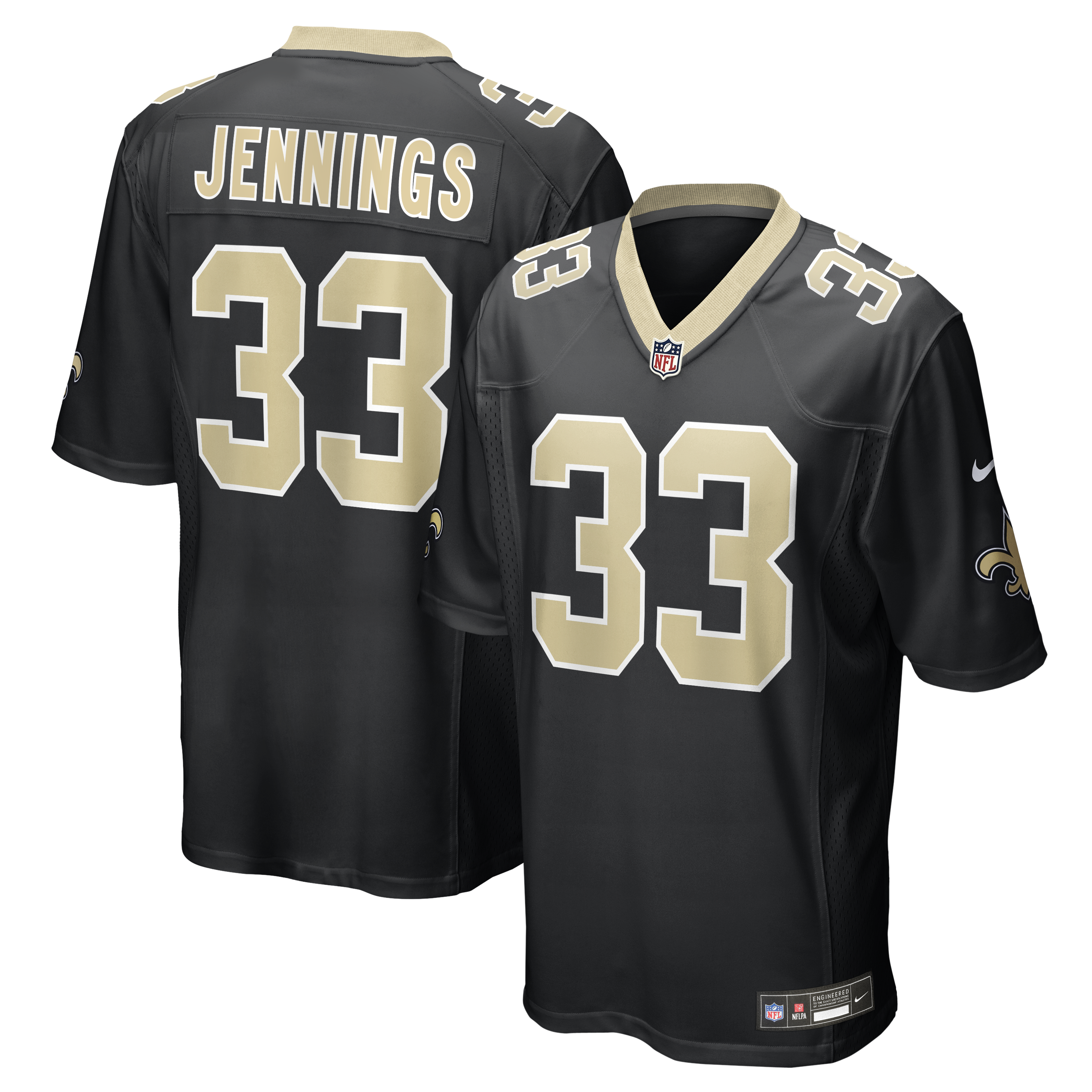 Men's Nike Anfernee Jennings Black New Orleans Saints Team Game Jersey