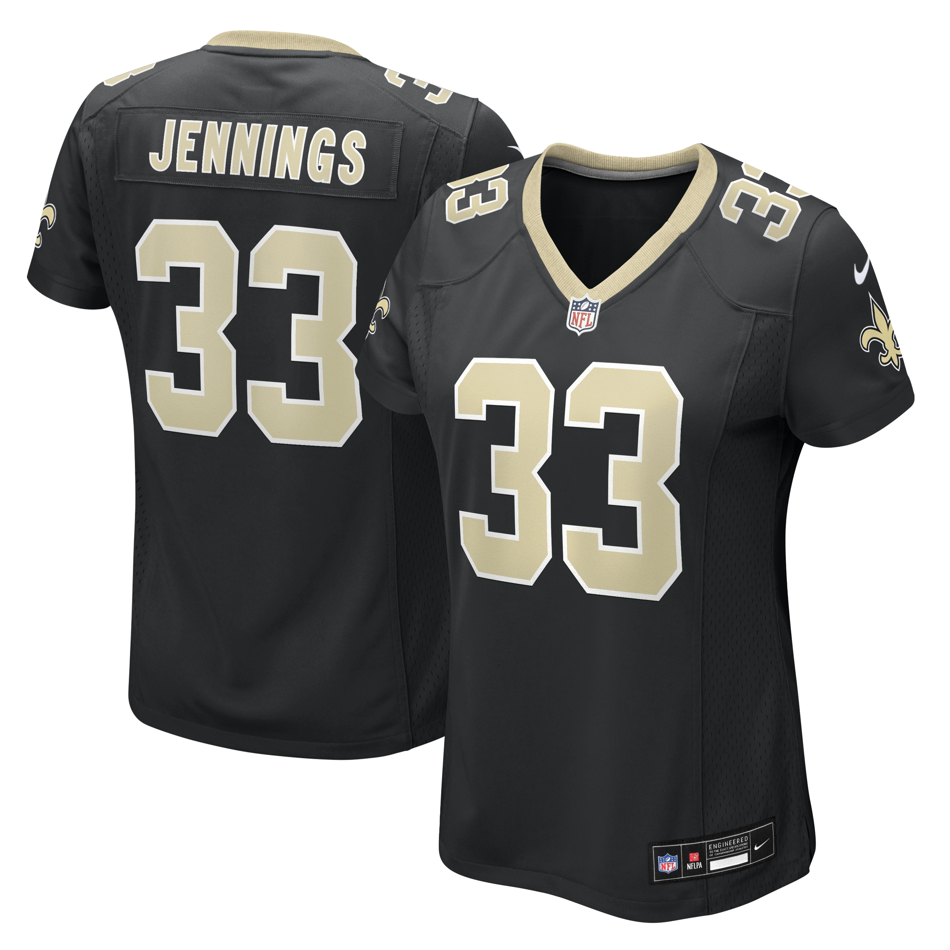 Women's Nike Anfernee Jennings Black New Orleans Saints Team Game Jersey