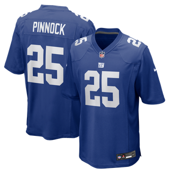 Men's Nike Jason Pinnock Royal New York Giants Team Game Jersey