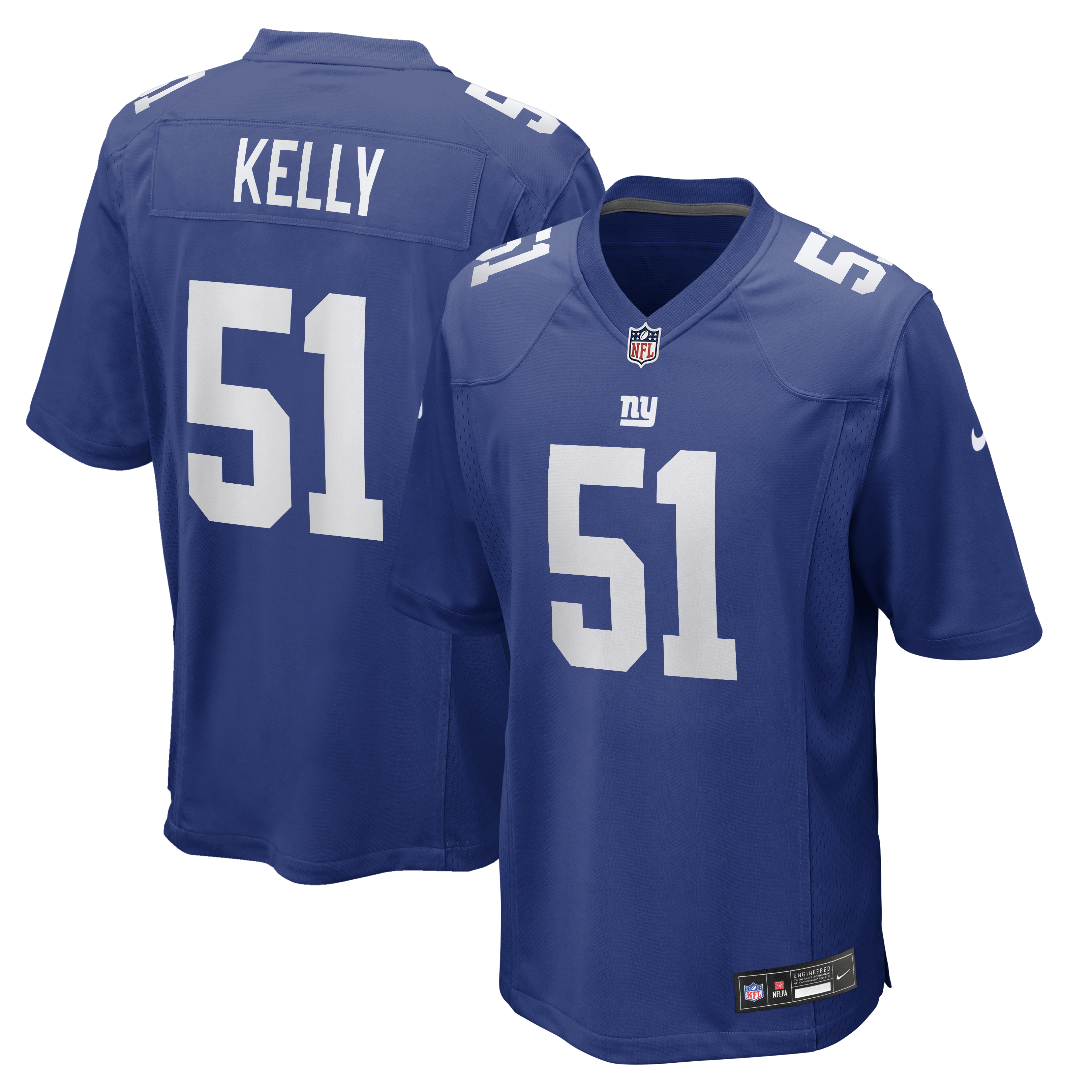 Men's Nike Jack Kelly Royal New York Giants Team Game Jersey