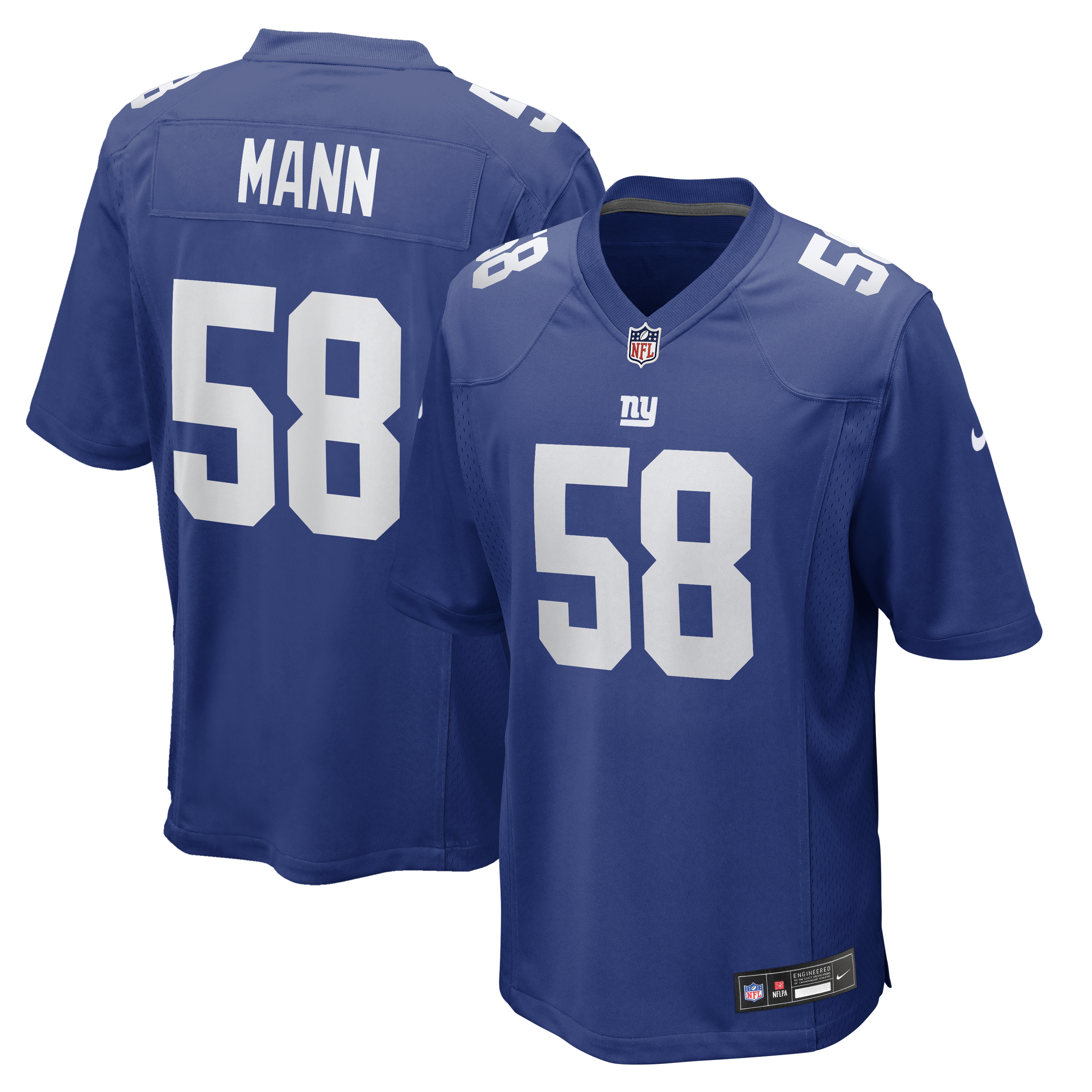 Men's Nike Ben Mann Royal New York Giants Team Game Jersey