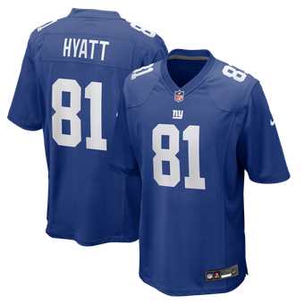 Men's Nike Jalin Hyatt Royal New York Giants Team Game Jersey