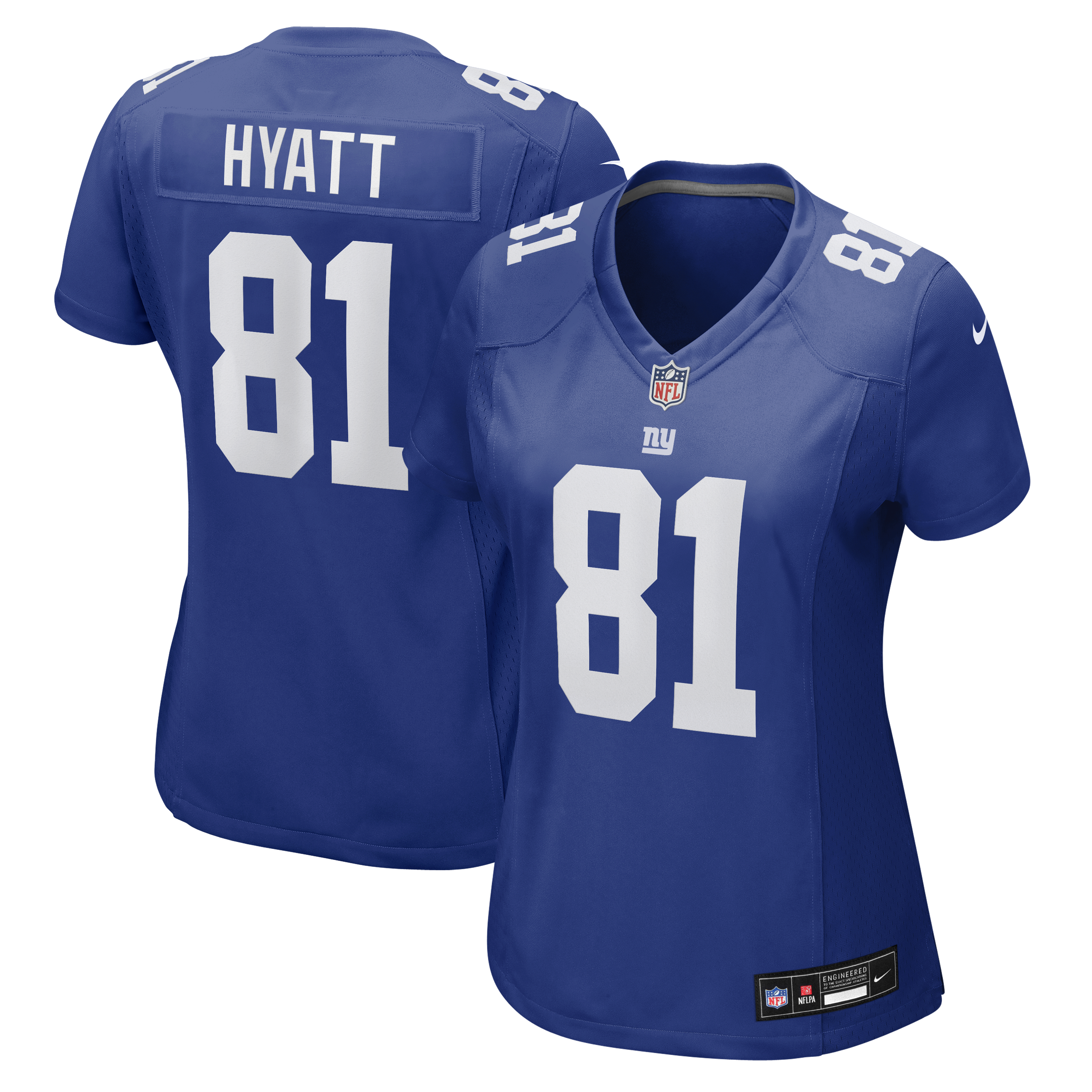 Women's Nike Jalin Hyatt Royal New York Giants Team Game Jersey