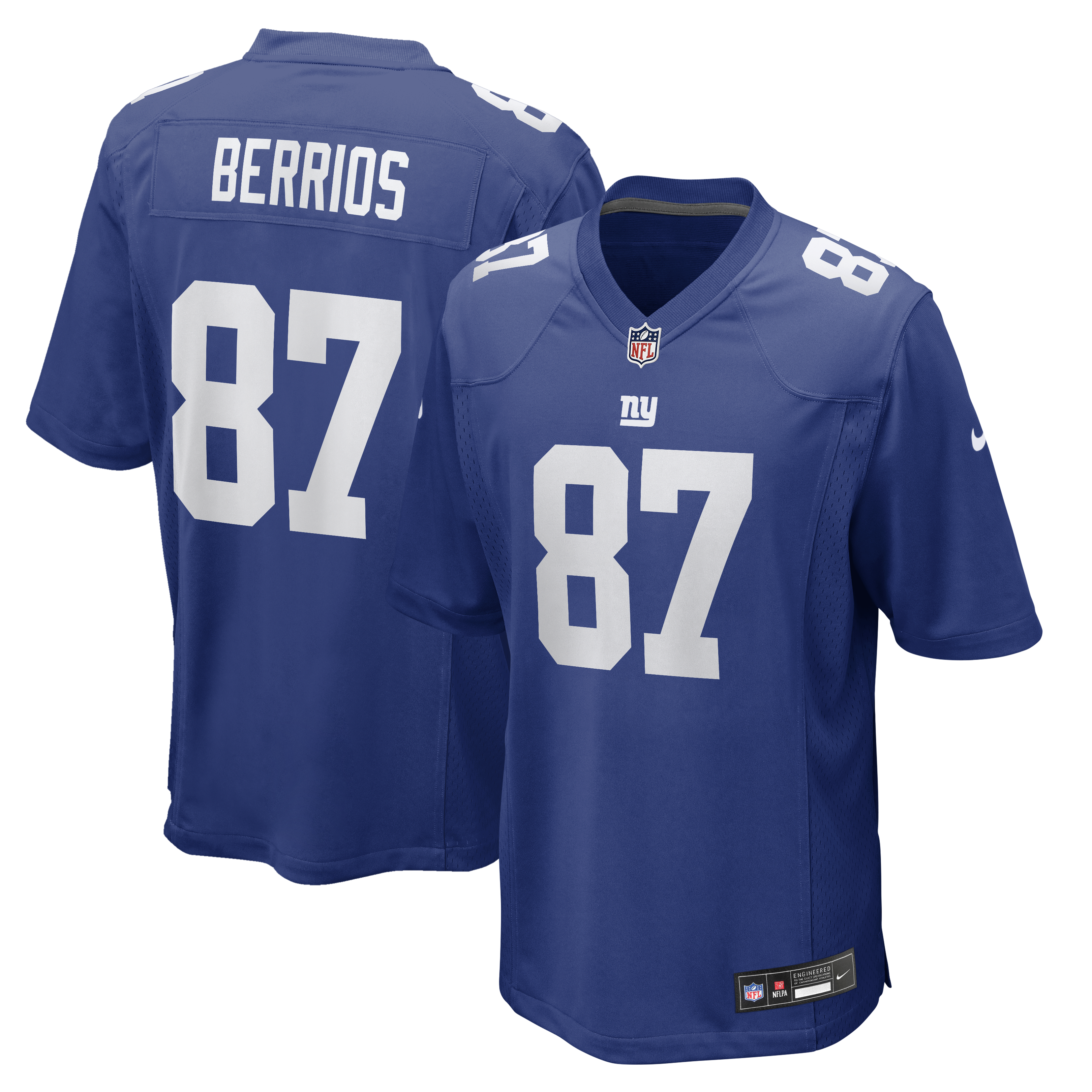 Men's Nike Braxton Berrios Royal New York Giants Team Game Jersey