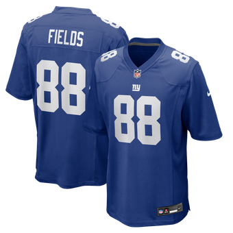 Men's Nike Malachi Fields Royal New York Giants Team Game Jersey
