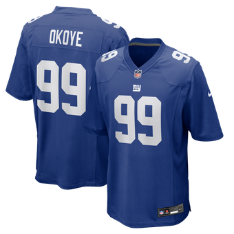 Men's Nike Basil Okoye Royal New York Giants Team Game Jersey